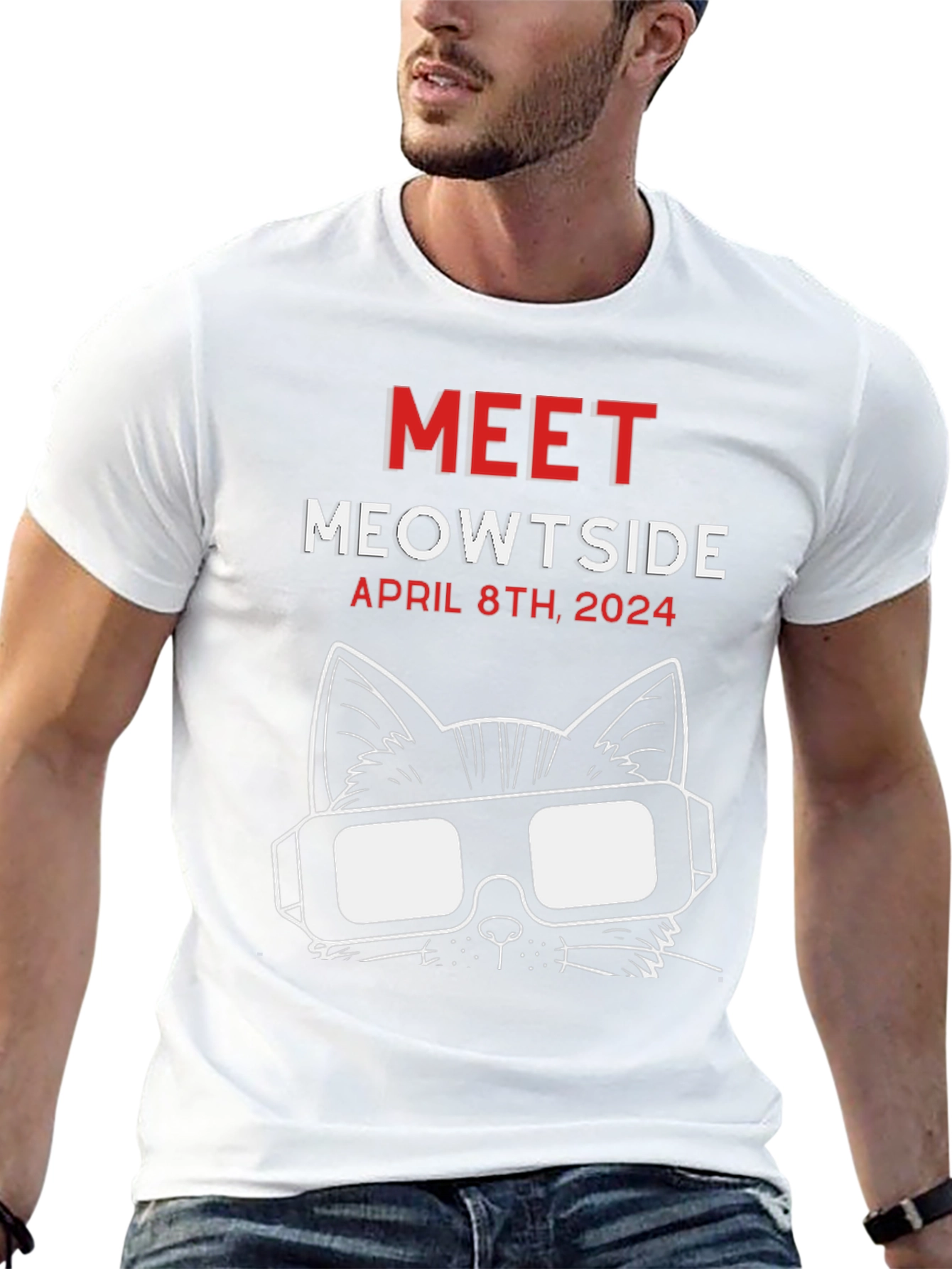 Black Meowtside Cat T-Shirt - April 8th, 2024 view 13