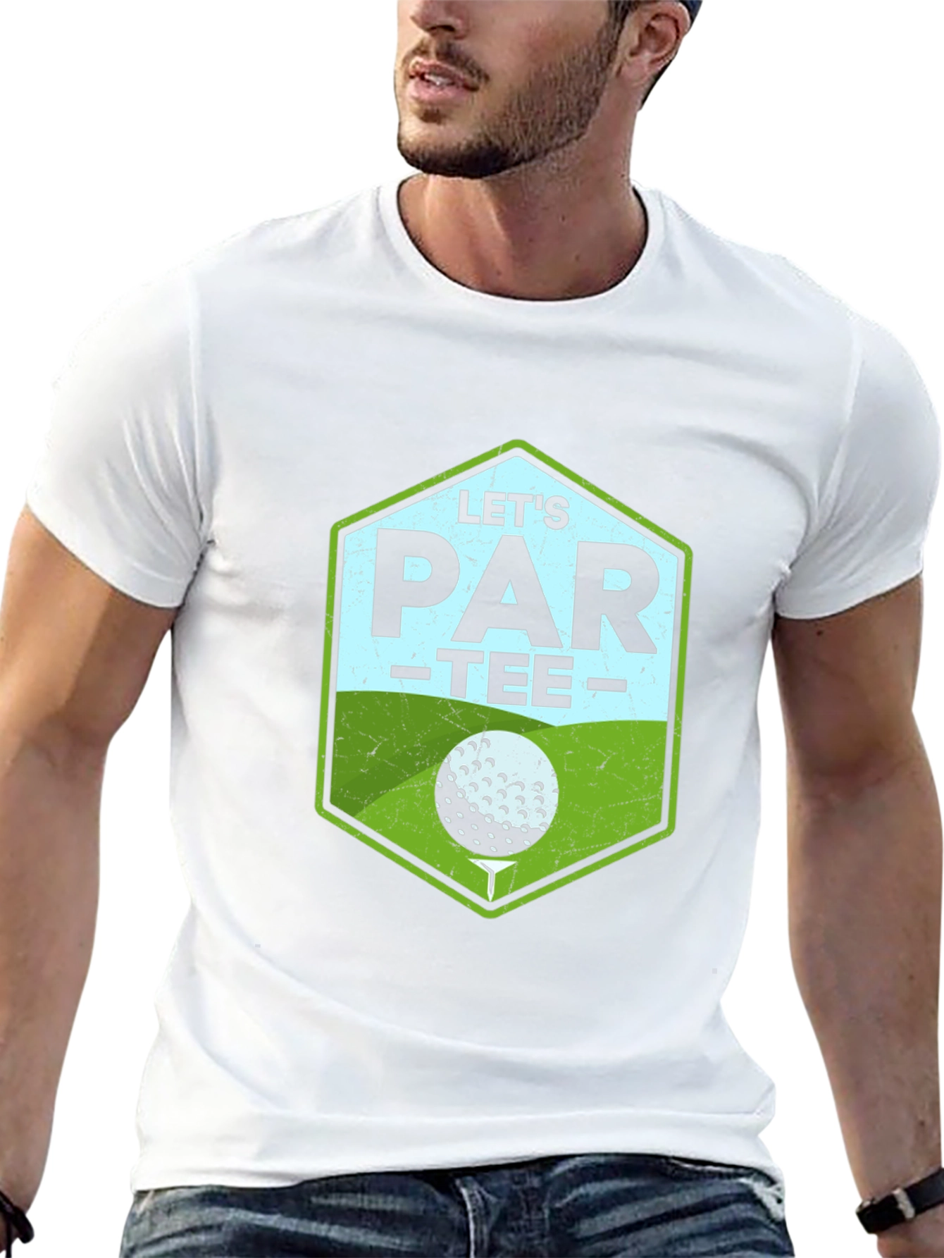 Black Let's Par-Tee Golf T-Shirt - Black Cotton Tee view 13