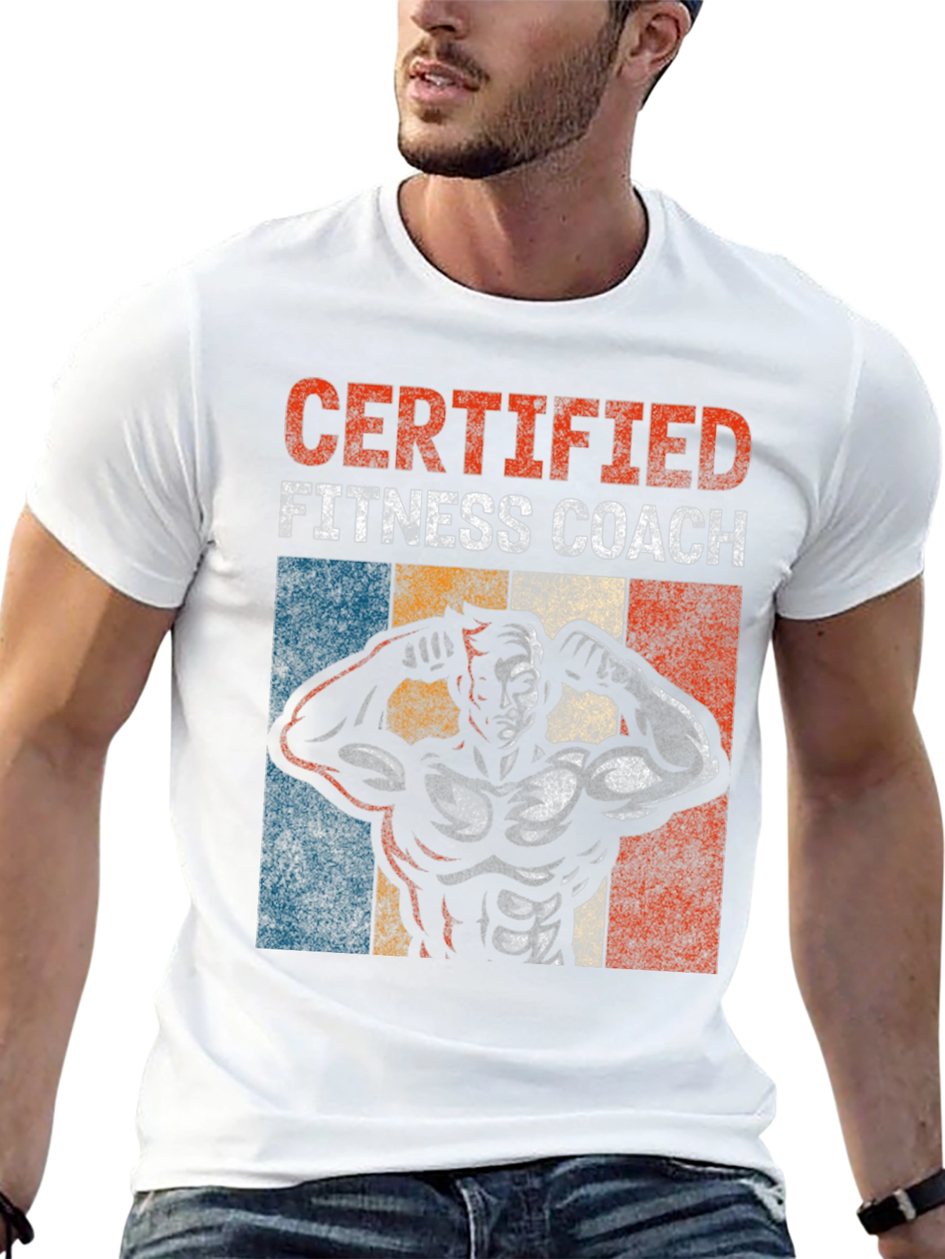 Black Certified Fitness Coach Graphic T-Shirt view 13