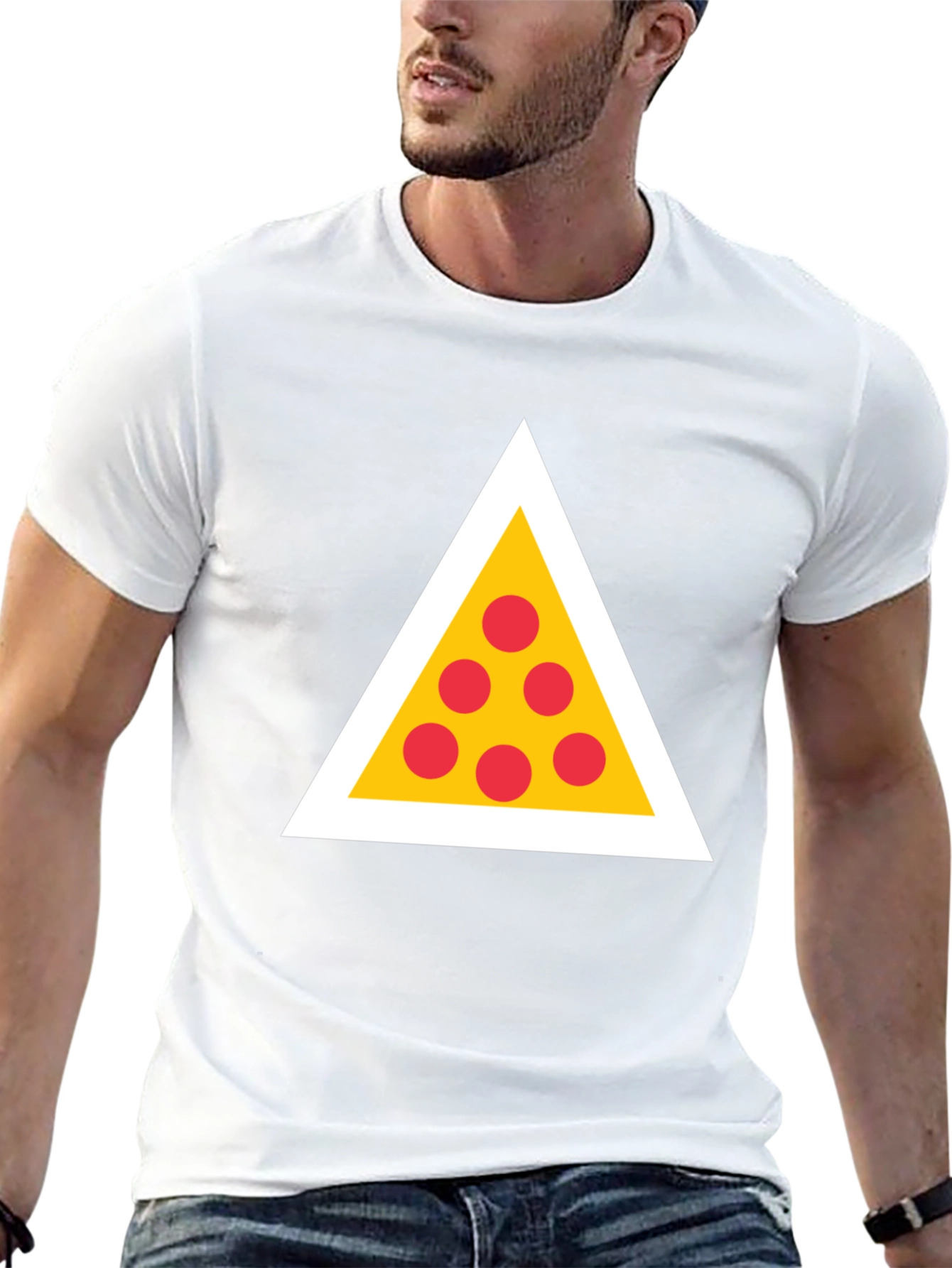Black Pizza Triangle Graphic Tee - Black view 13