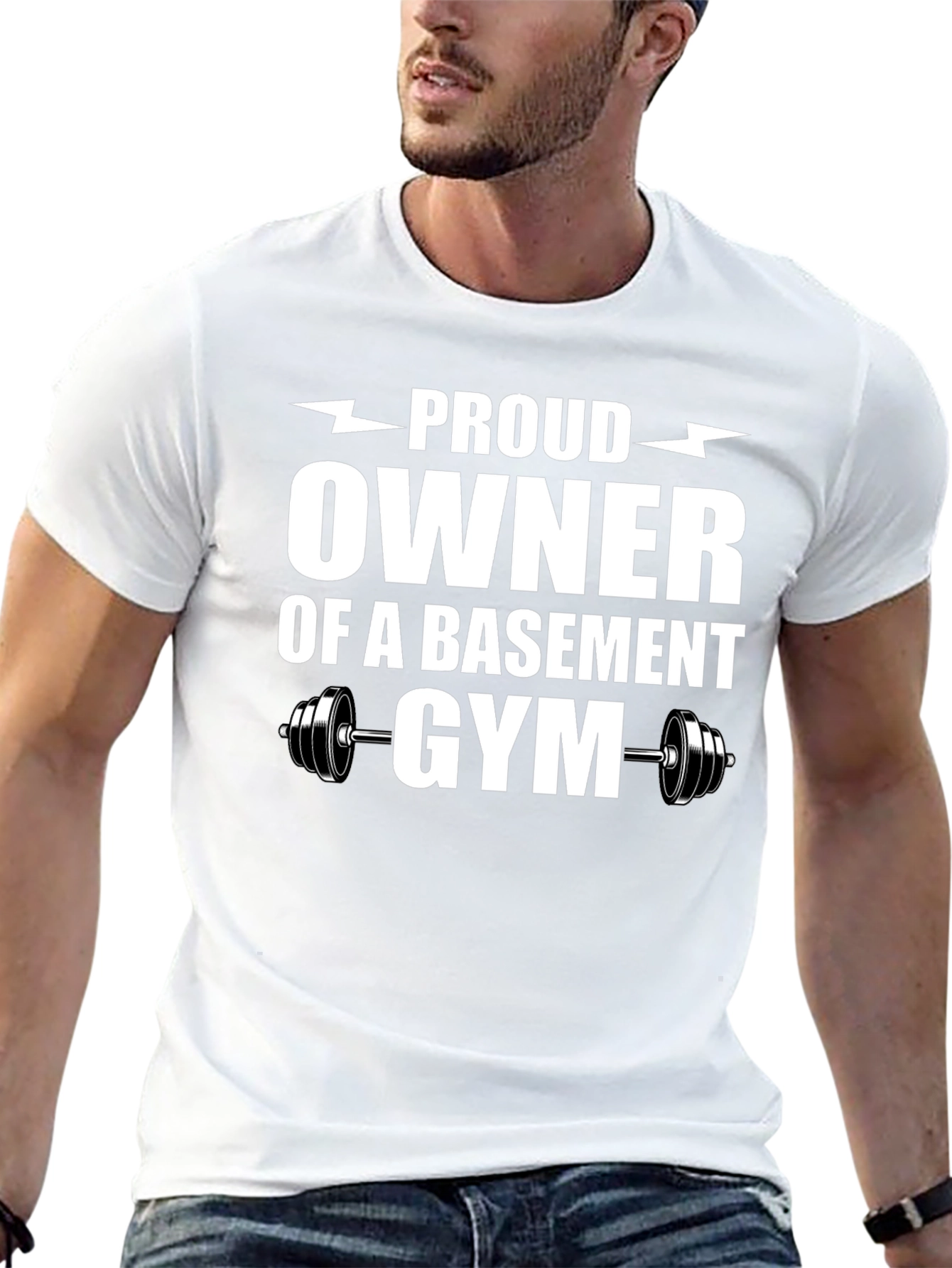 Black Proud Owner Basement Gym T-Shirt view 13