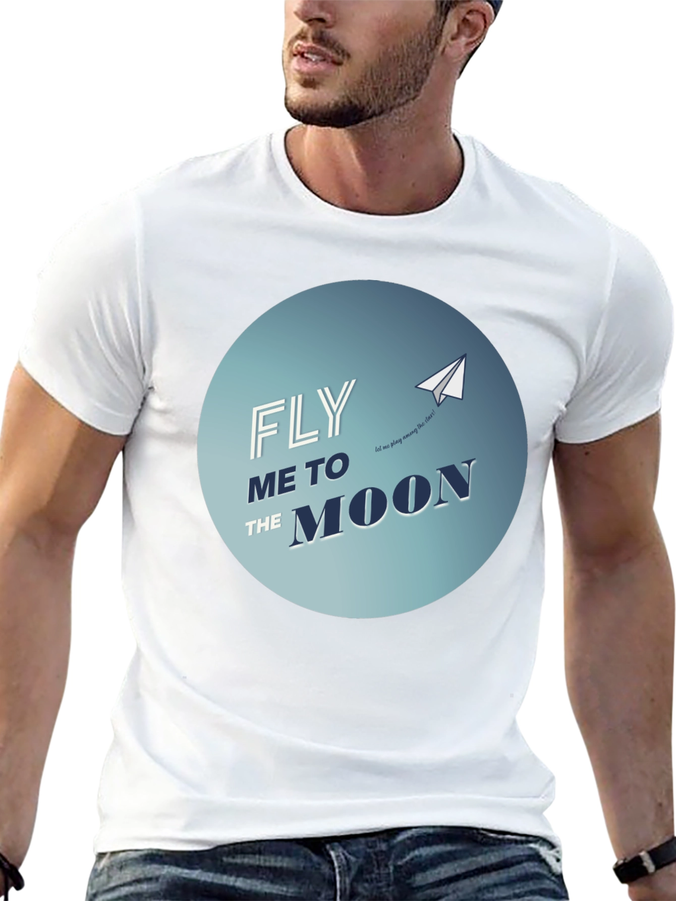 Black Fly Me to the Moon Graphic Tee view 13