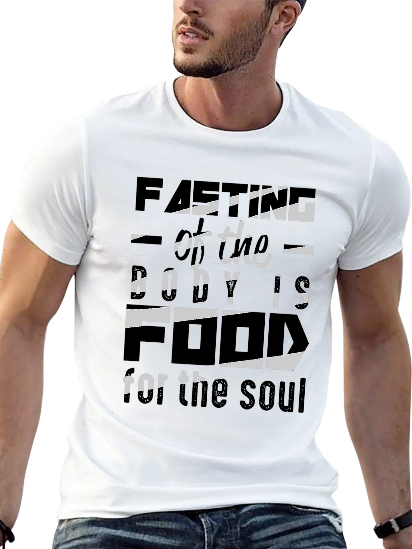 Black Fasting for the Soul Black T-Shirt view 13
