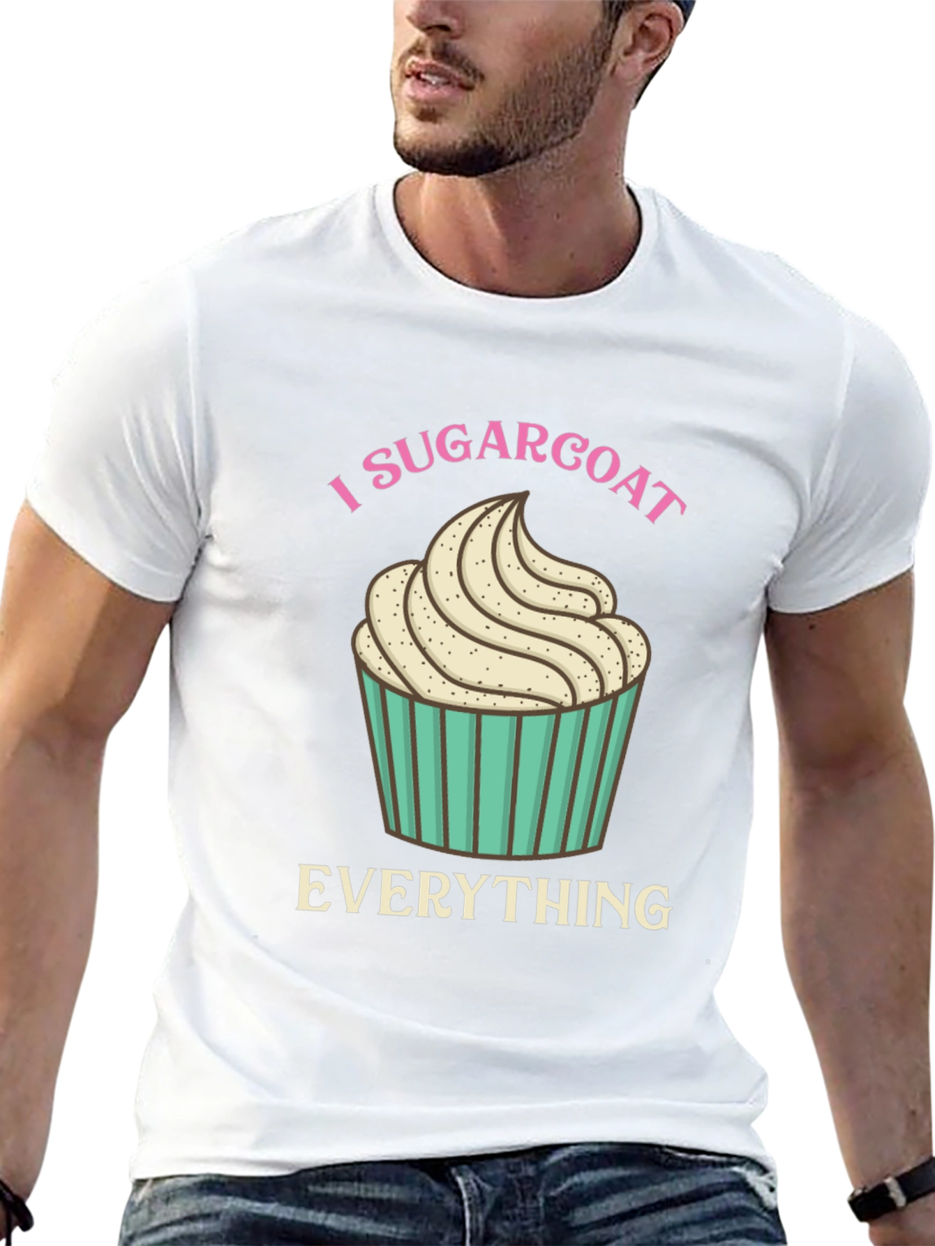 Black I Sugarcoat Everything Graphic Tee - Novelty Cupcake T-Shirt view 13
