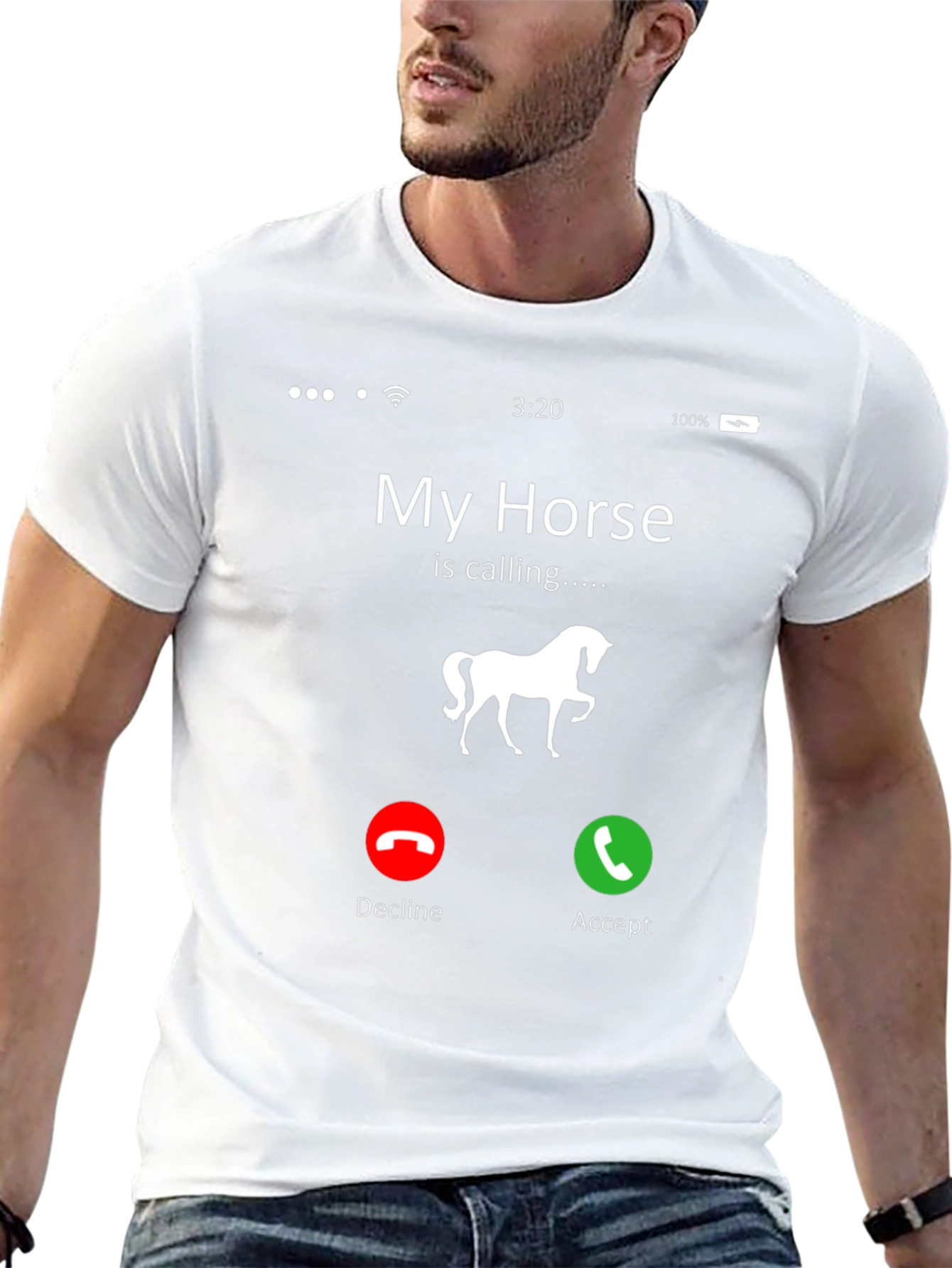Black My Horse Is Calling Black Graphic Tee view 13