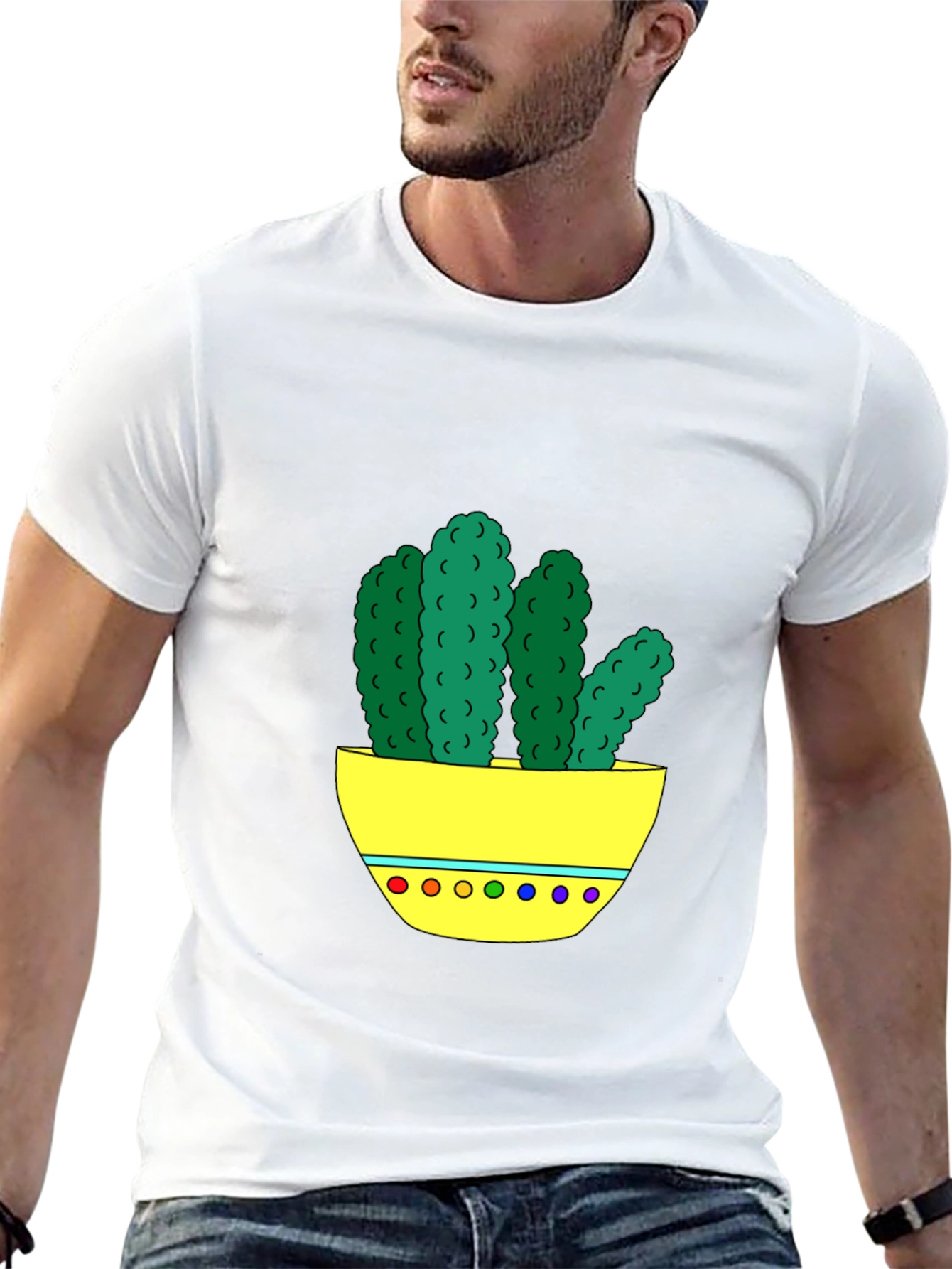 Black Cactus Graphic Tee - Unique Colorful Design view 13