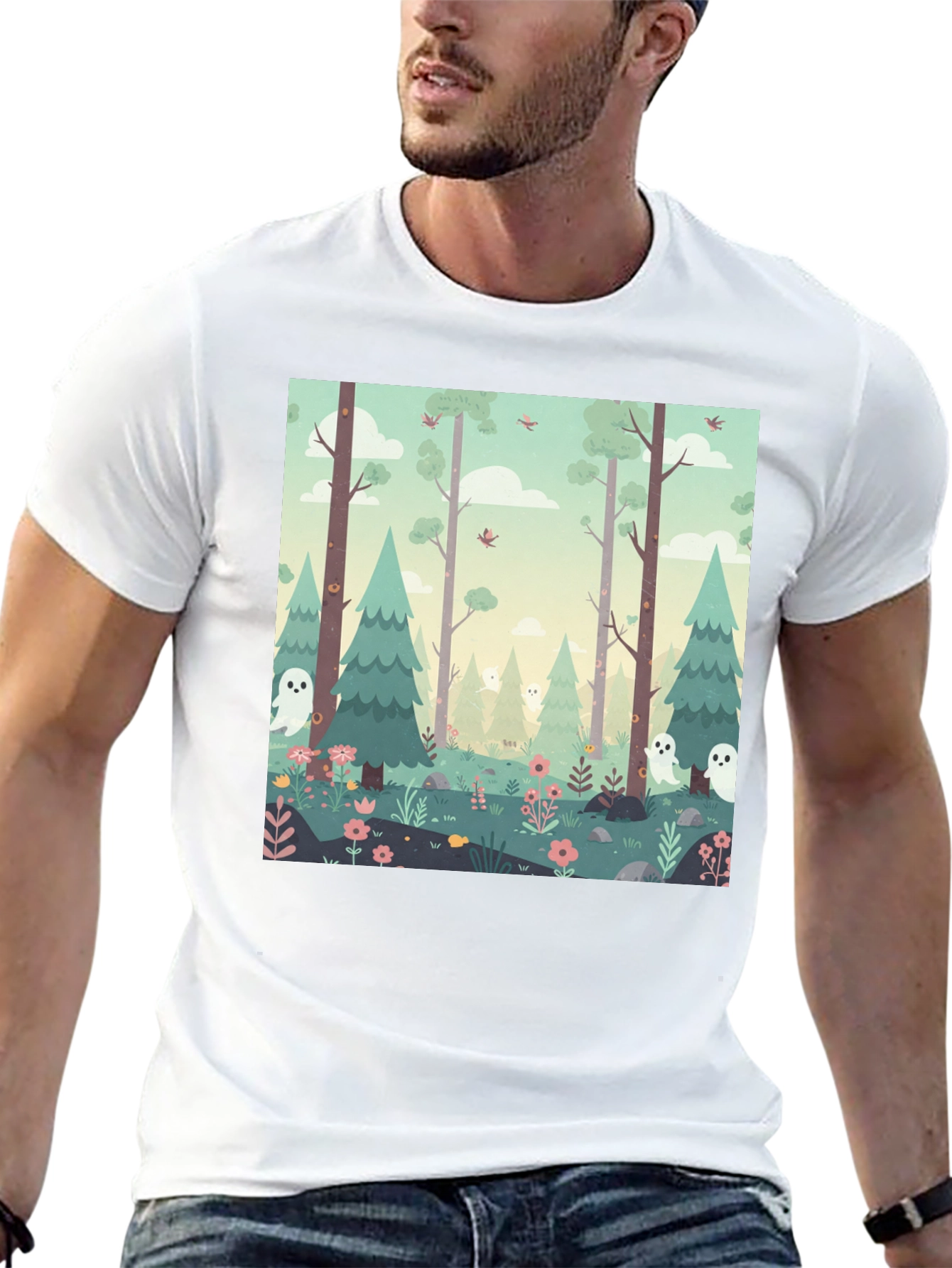 Spooky Forest Graphic Tee - Unique Halloween T-Shirt - 13