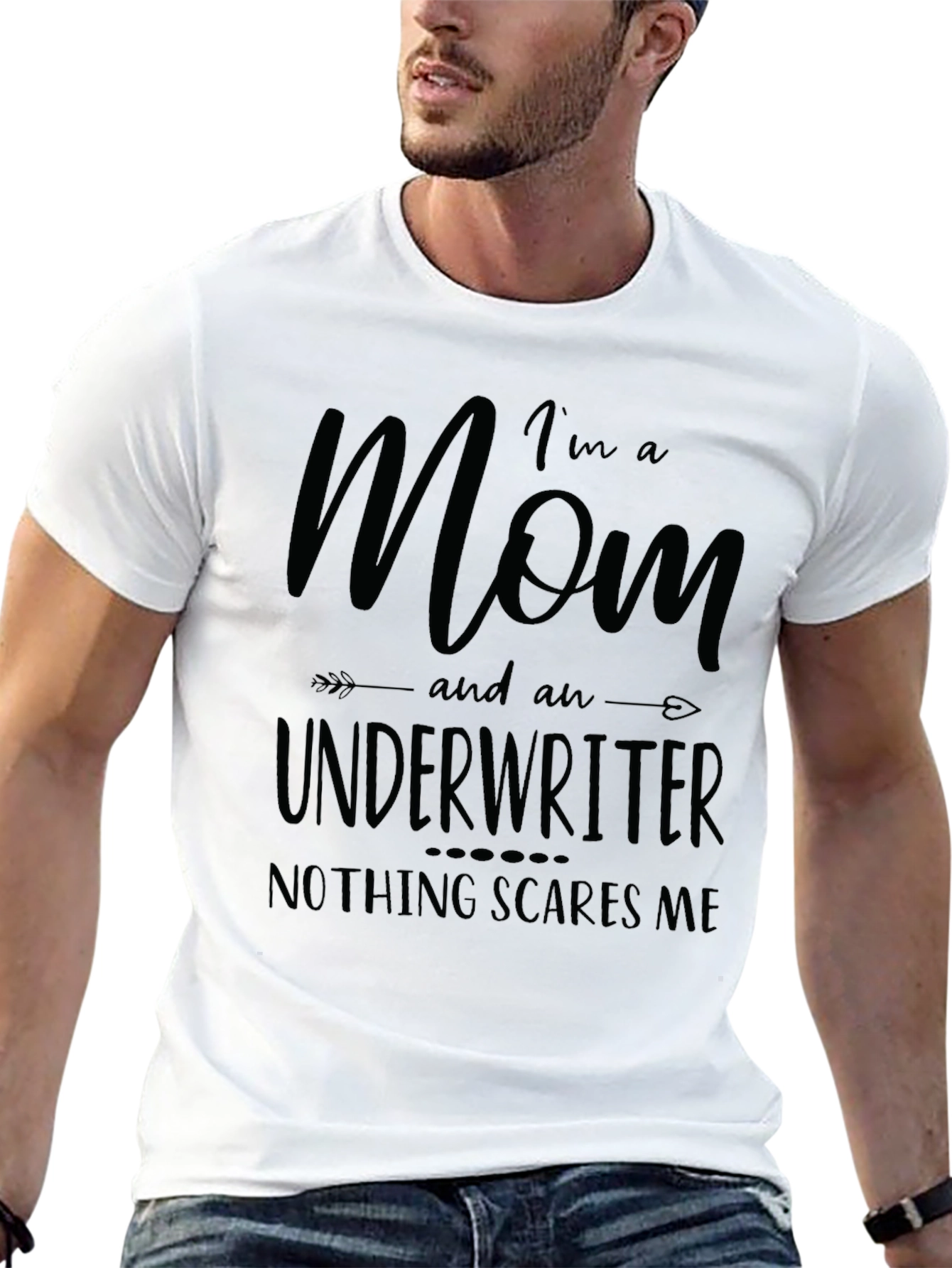 Black Mom Underwriter T-Shirt - Nothing Scares Me! view 13