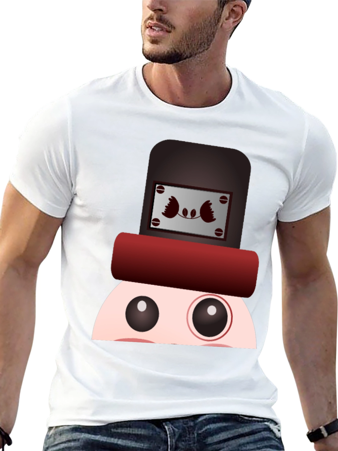 Black Funny Cartoon Character T-Shirt view 13