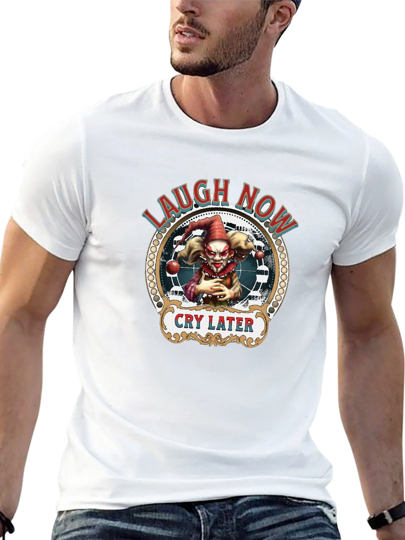 Black Laugh Now Cry Later Graphic T-Shirt view 13