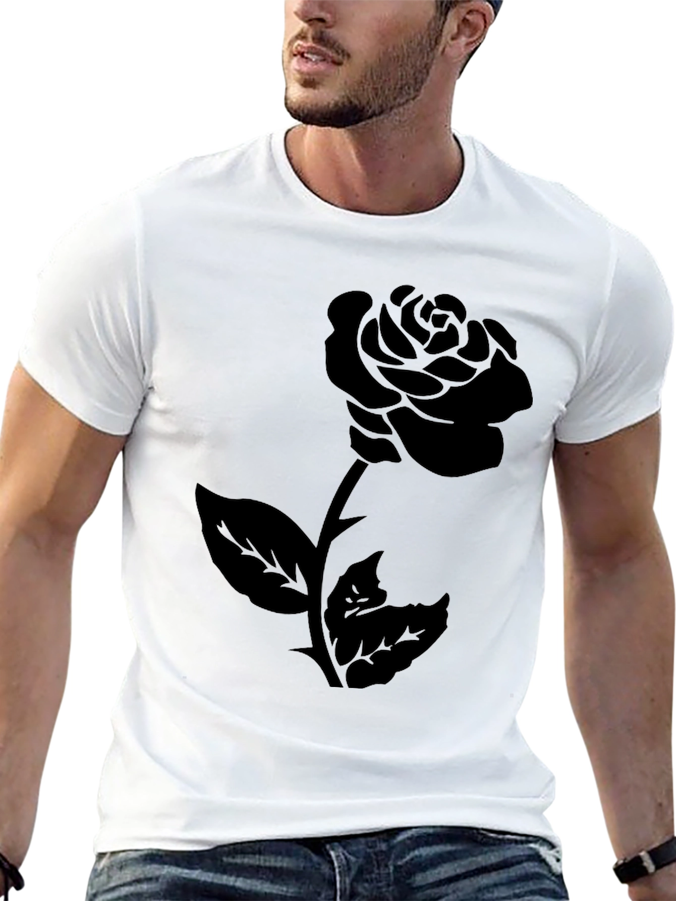 Black Rose Graphic Tee - Mens Black T-Shirt view 13