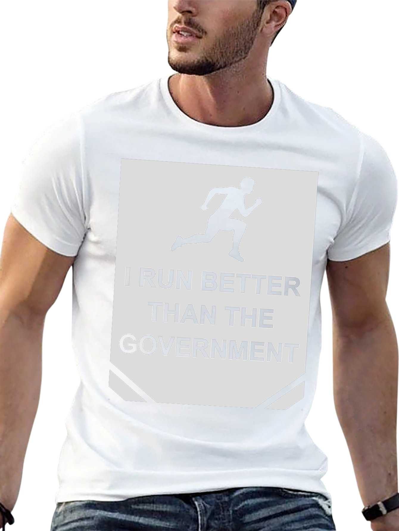 Black I Run Better Than the Government T-Shirt view 13