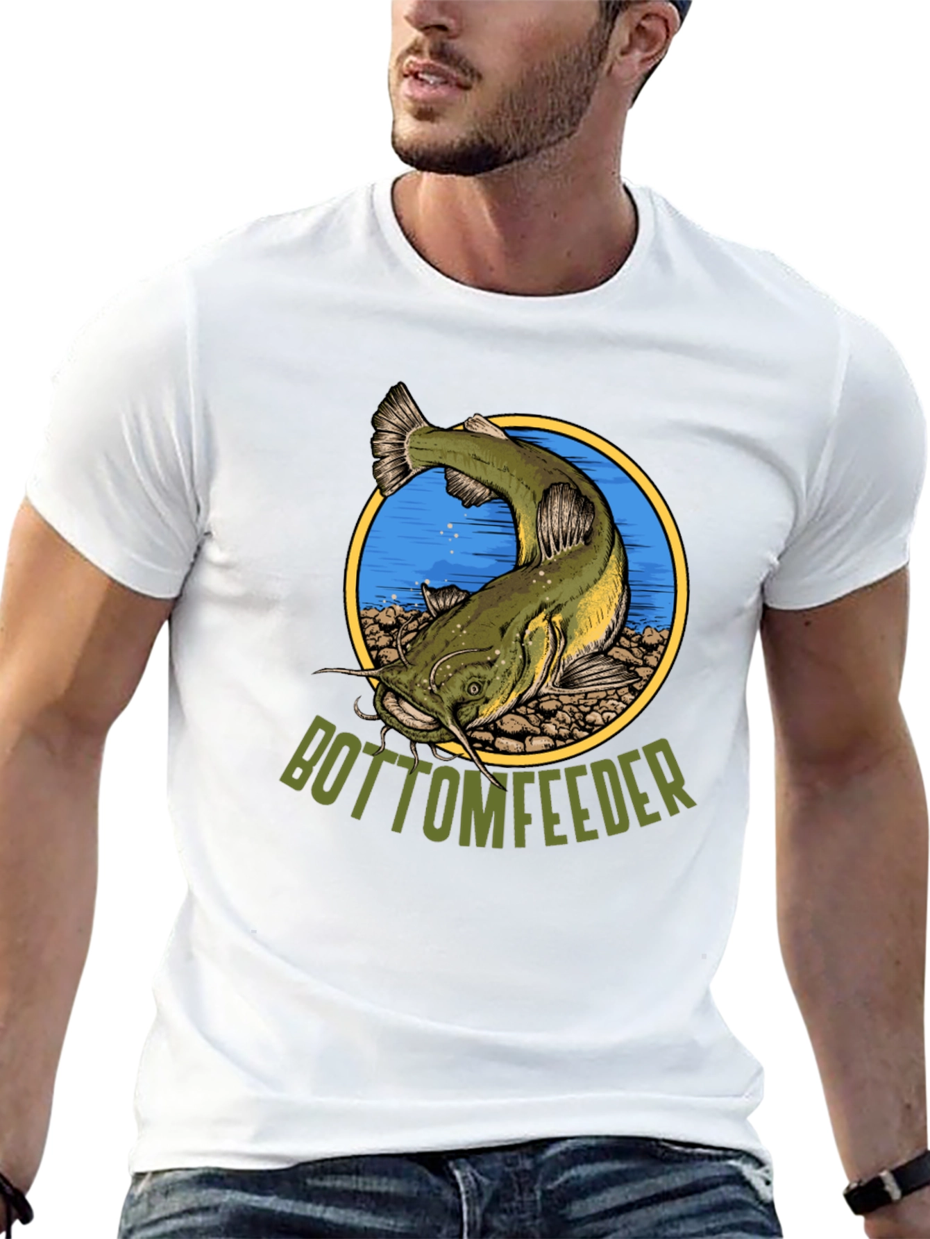 Black Bottom Feeder Fish Graphic T-Shirt view 13