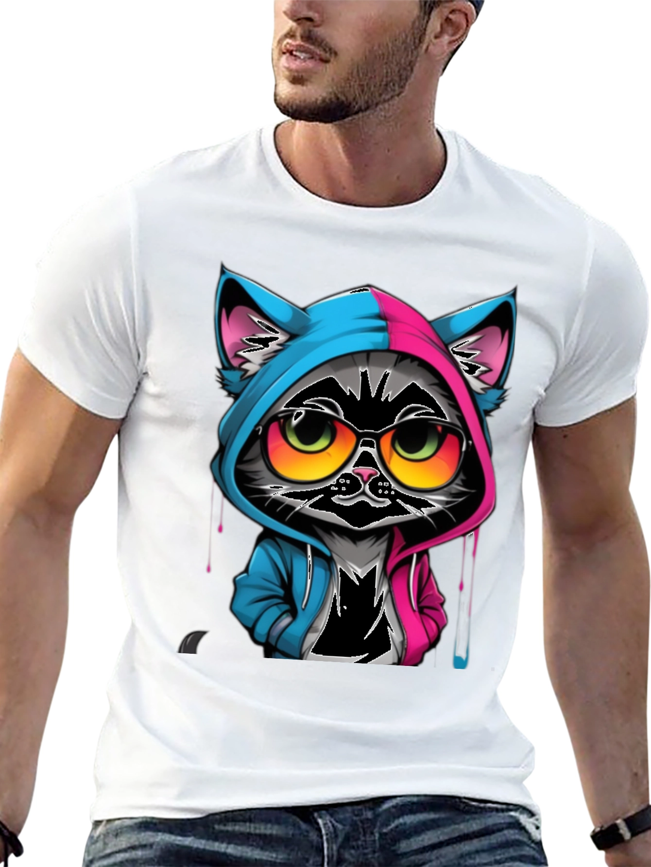 Black Cool Cat T-Shirt view 13