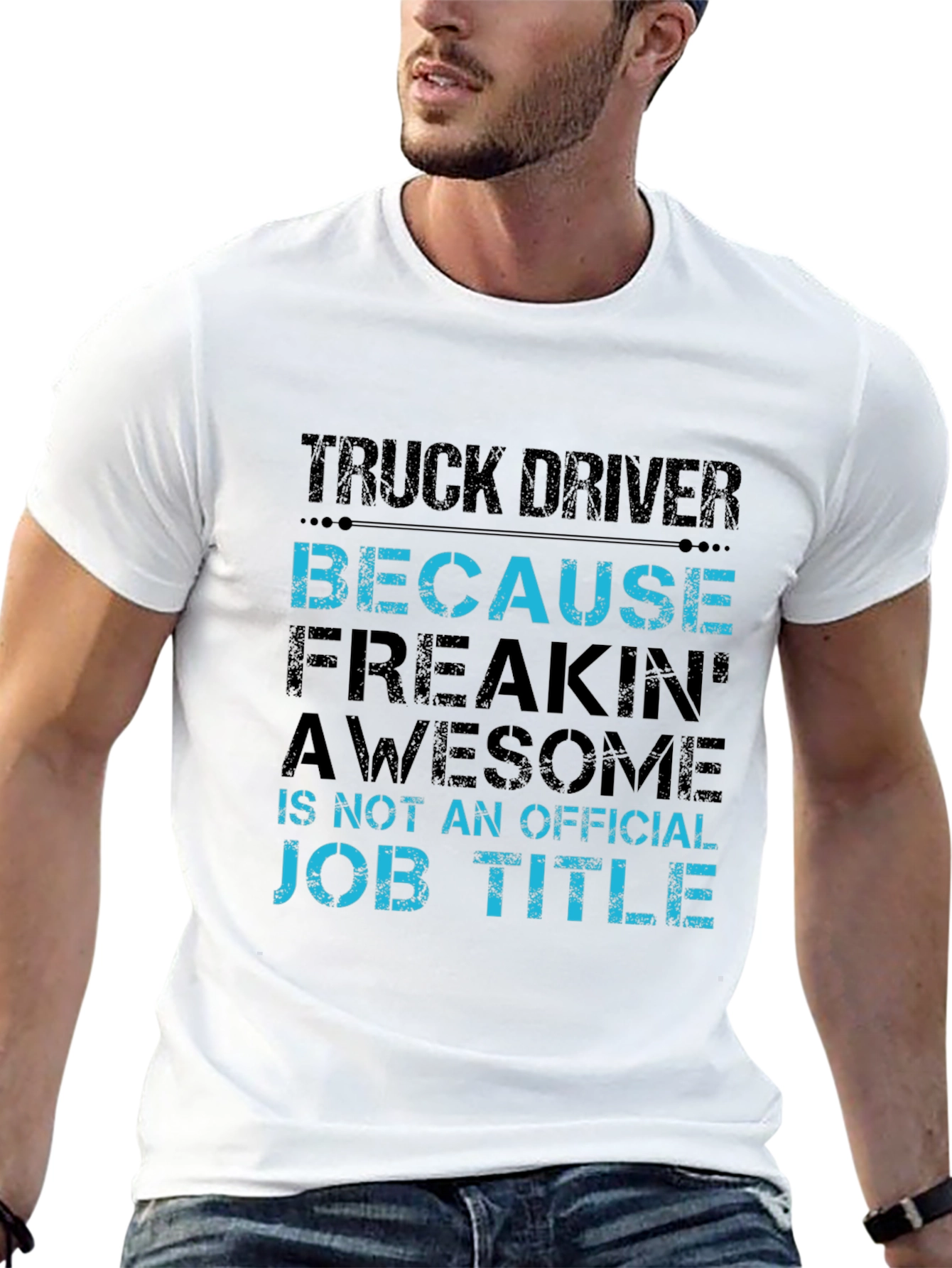 Black Truck Driver Awesome Job Title Graphic Tee view 13