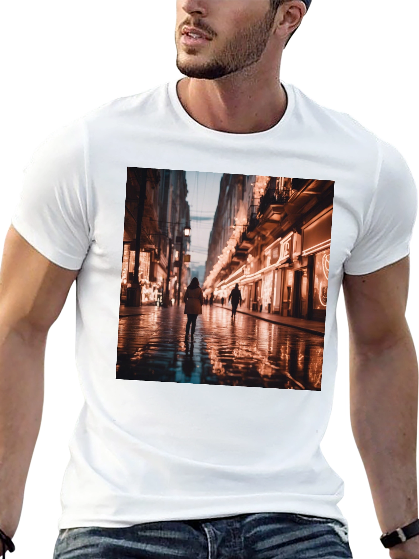 Black Cityscape Graphic Tee view 13