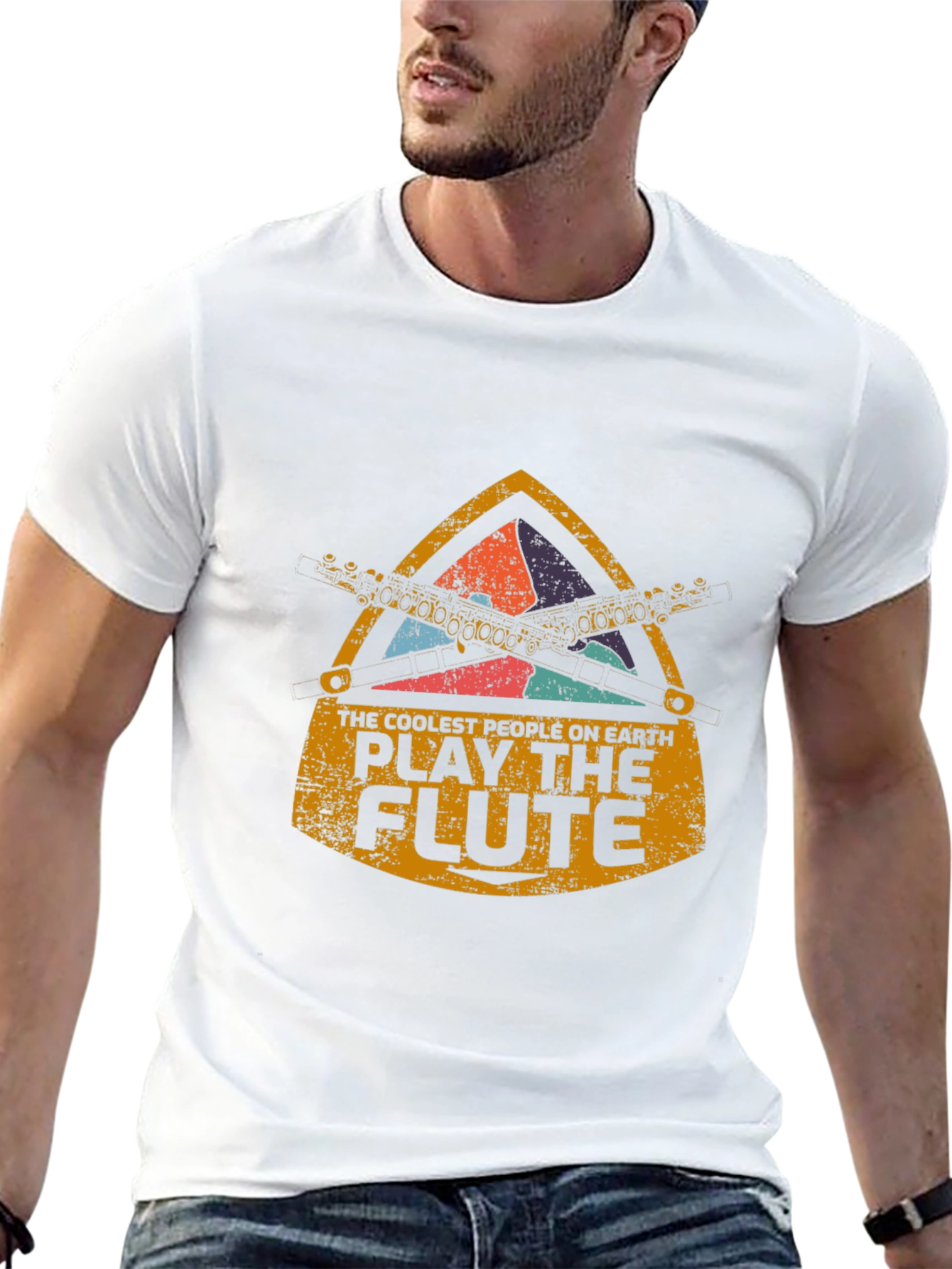 Black Coolest People Play the Flute T-Shirt view 13