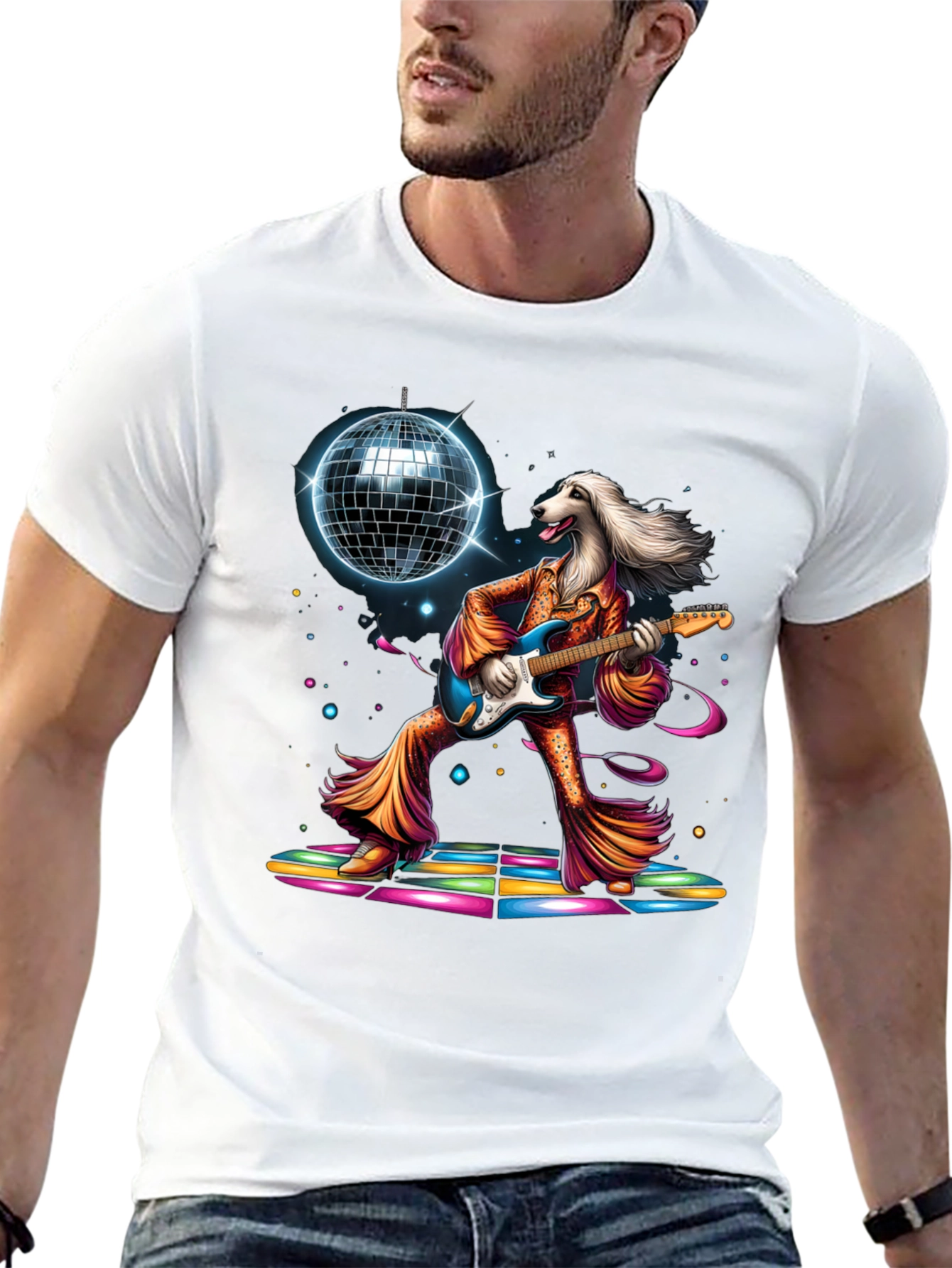 Black Groovy Dog Disco T-Shirt view 13