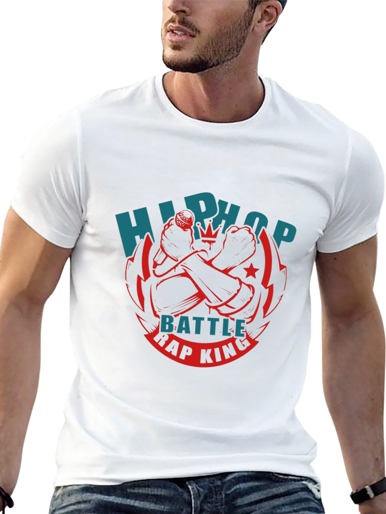 Black Hip Hop Battle Rap King T-Shirt - Black view 13