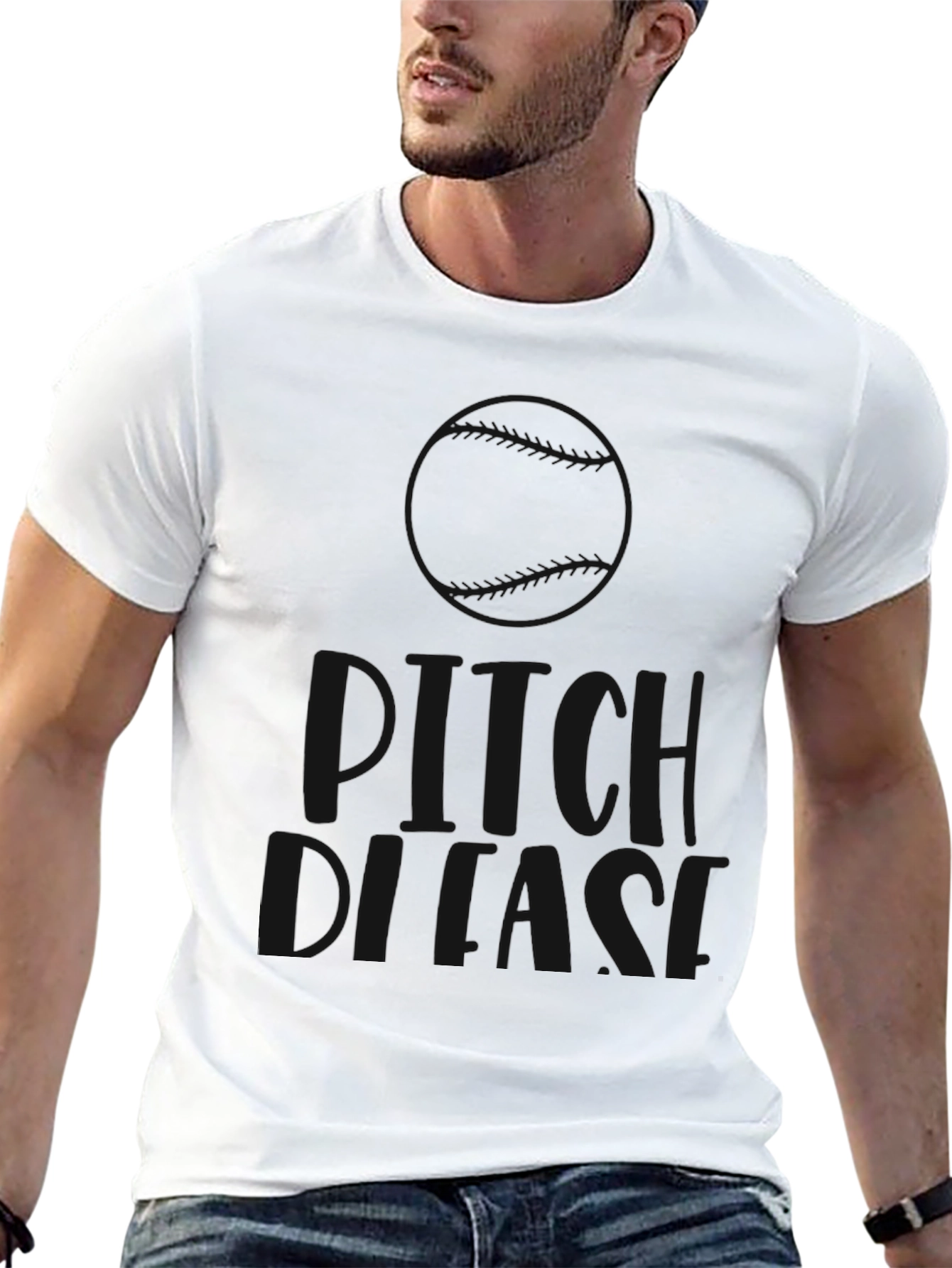 Black Pitch Please T-Shirt - Funny Baseball Tee view 13