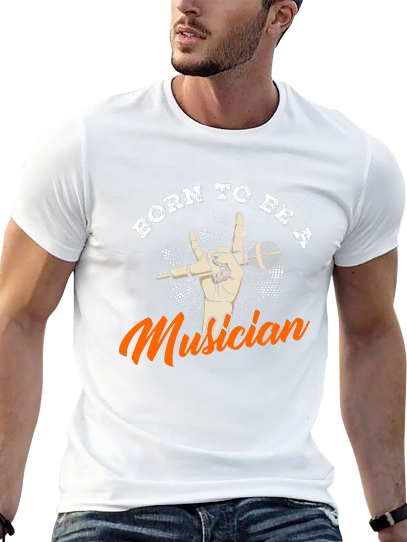 Black Born To Be A Musician Black Graphic T-Shirt view 13