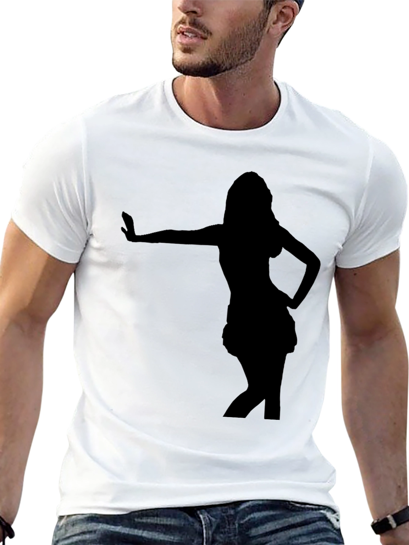 Black Silhouette Dancer Black T-Shirt - Stylish and Comfortable view 13