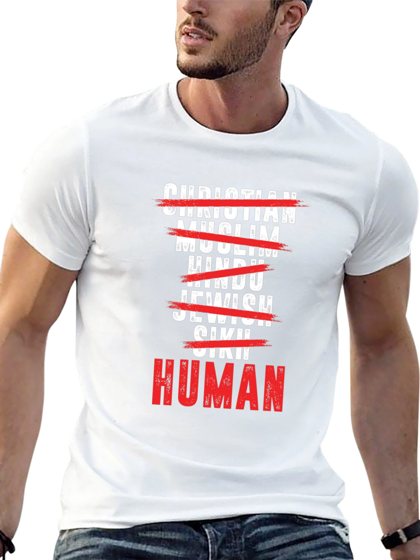 Black Human T-Shirt: Religious Equality, Soft Cotton Blend view 13