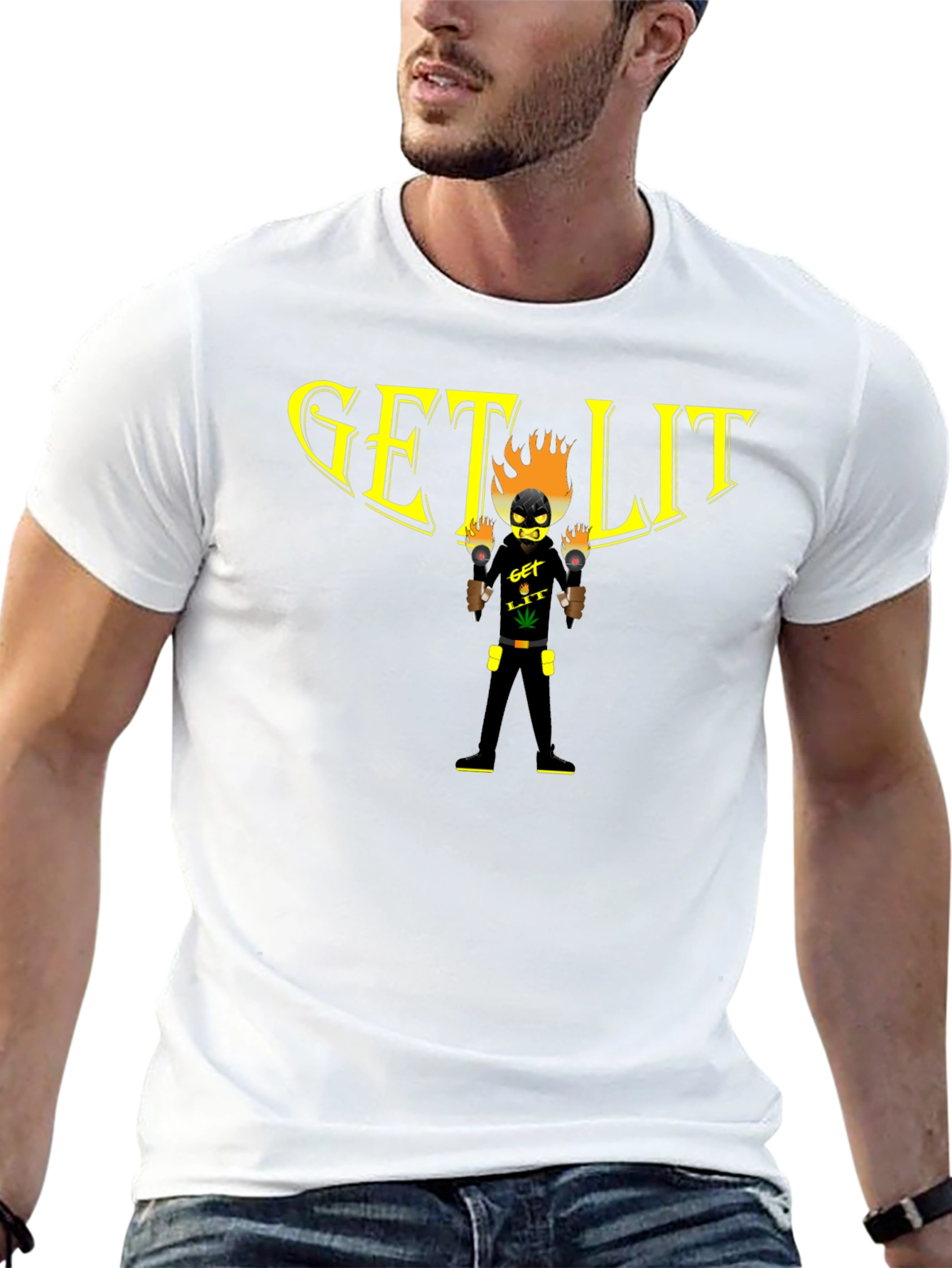 Black Get Lit Graphic T-Shirt - Black view 13