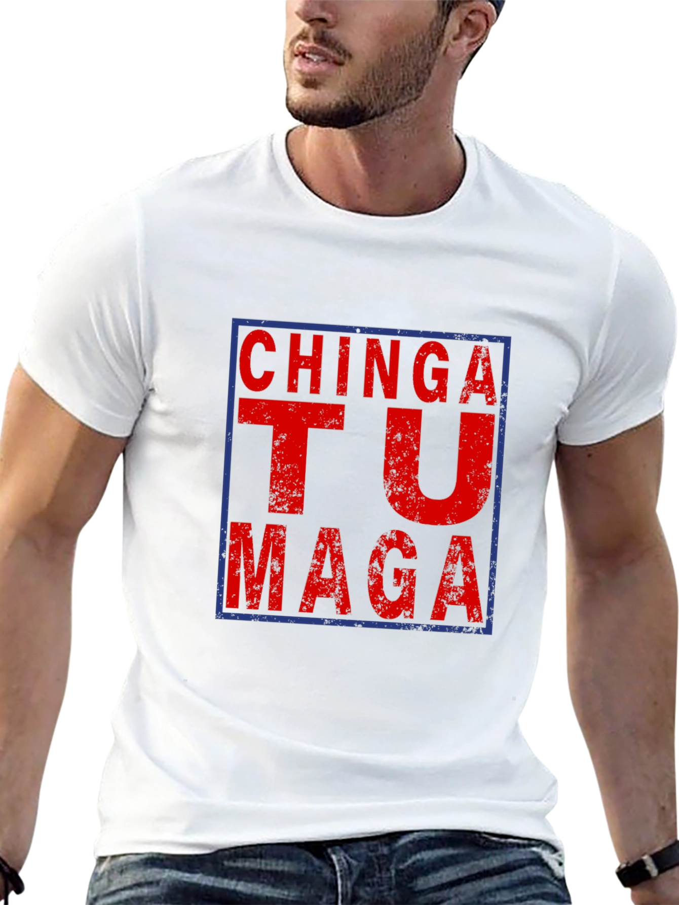 Black Chinga Tu MAGA Graphic Tee - Political Humor T-Shirt view 13