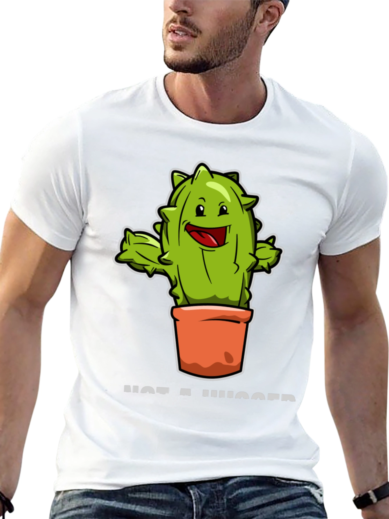 Black Cactus Hugger Funny T-Shirt view 13