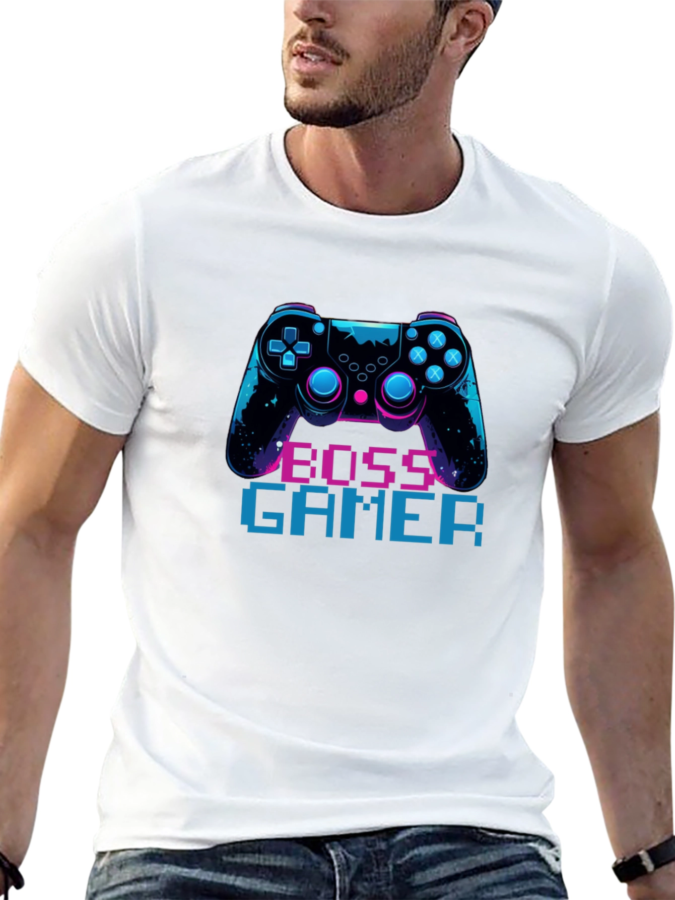 Black Boss Gamer Black T-Shirt - Console Design view 13