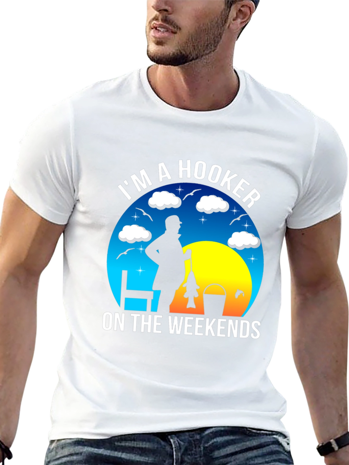 Black I'm A Hooker On The Weekends Fishing T-Shirt view 13