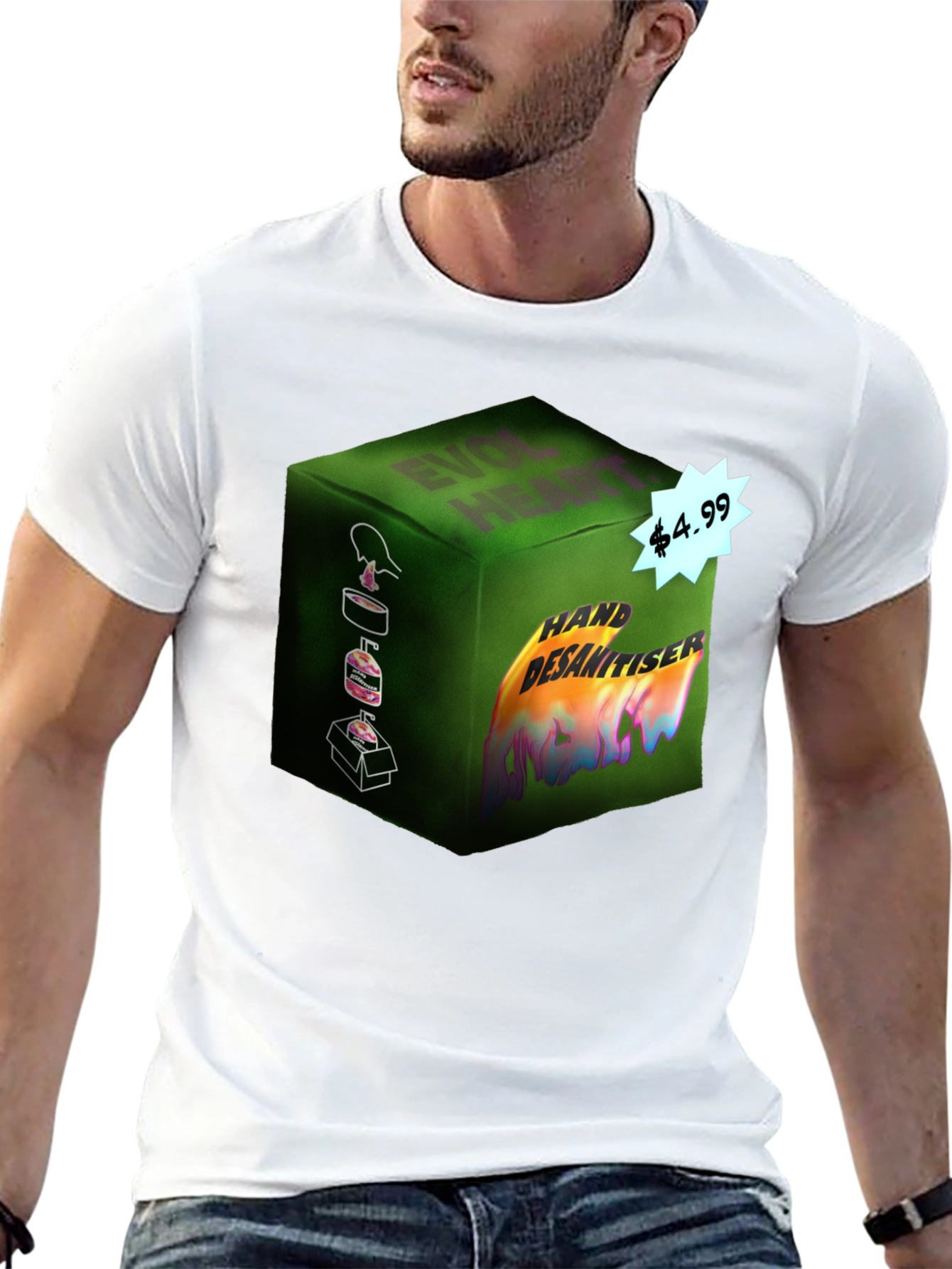 Black Hand Sanitizer Graphic Tee - Funny Novelty T-Shirt view 13