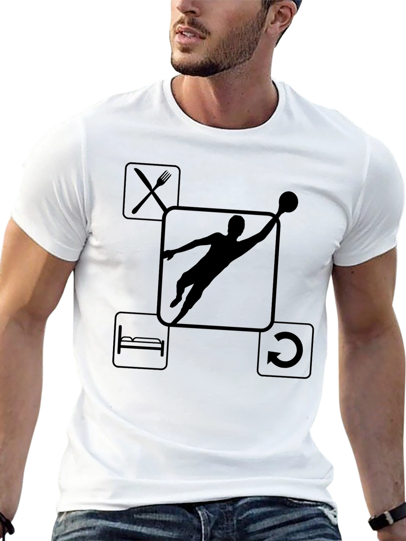 Black Eat, Sleep, Dunk, Repeat T-Shirt view 13