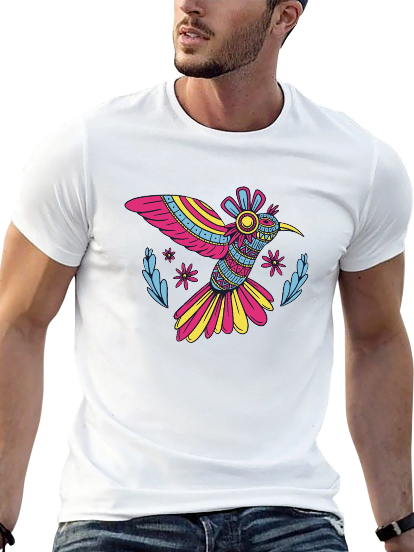 Black Hummingbird Graphic T-Shirt - Vibrant Bird Design view 13