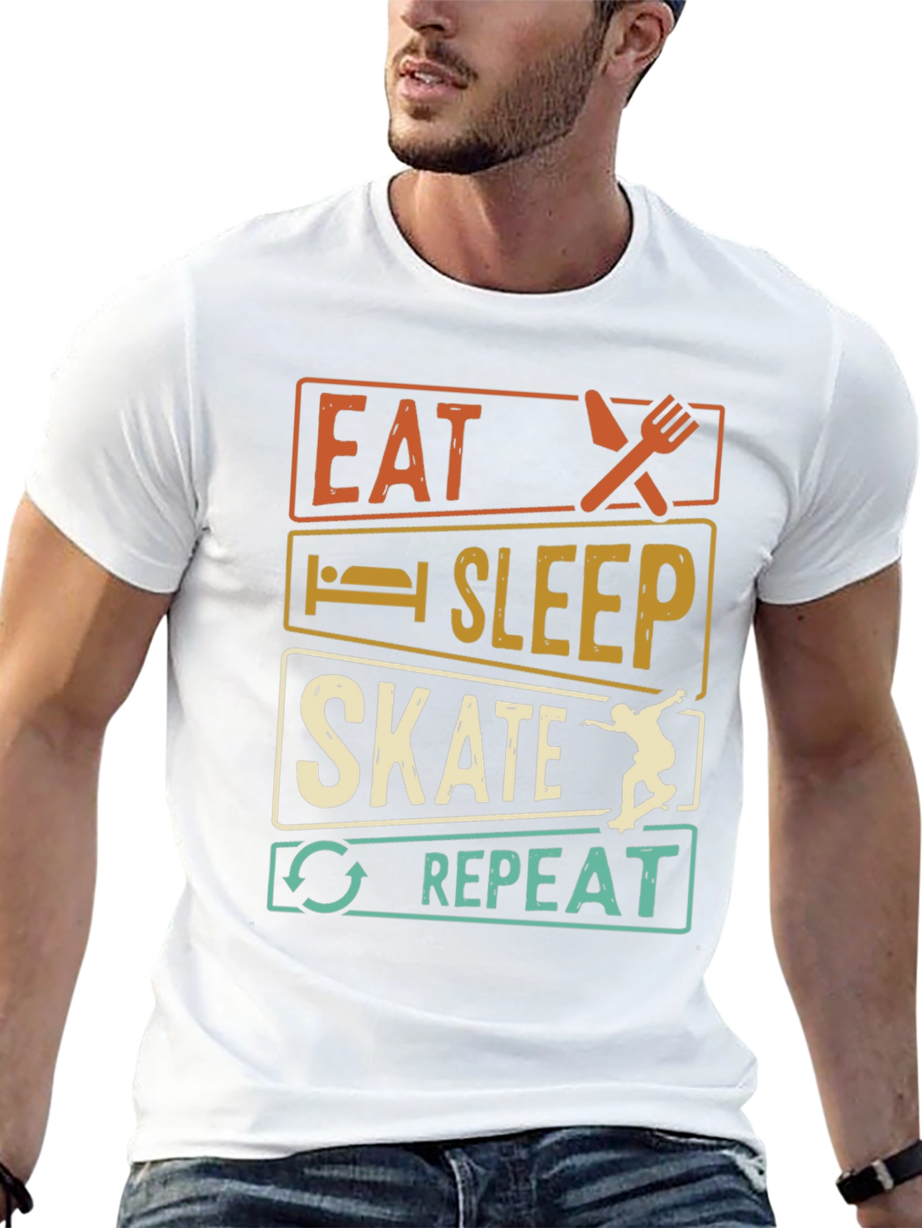 Black Eat Sleep Skate Repeat T-Shirt view 13