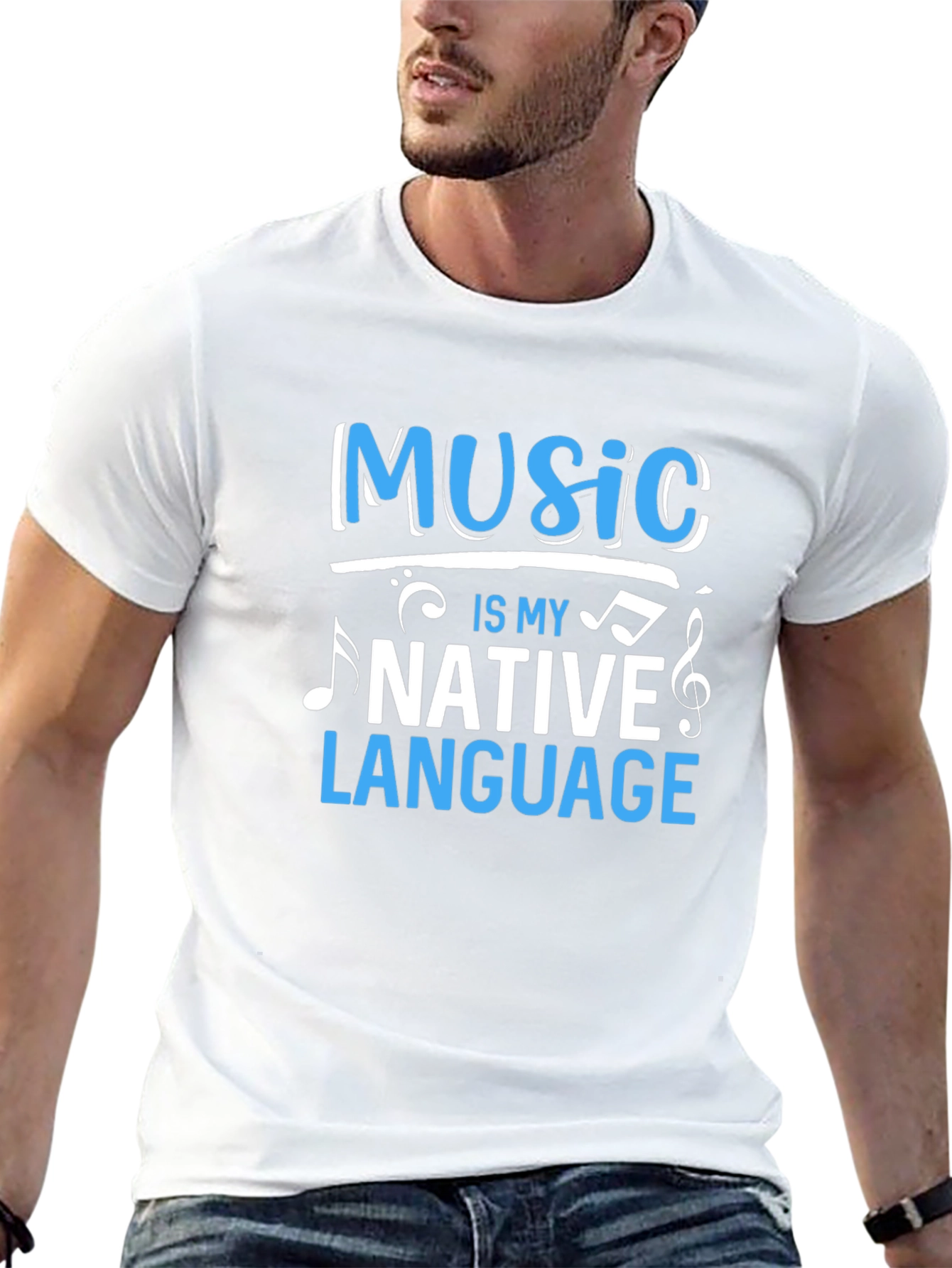 Black Music Is My Native Language Black Graphic Tee view 13