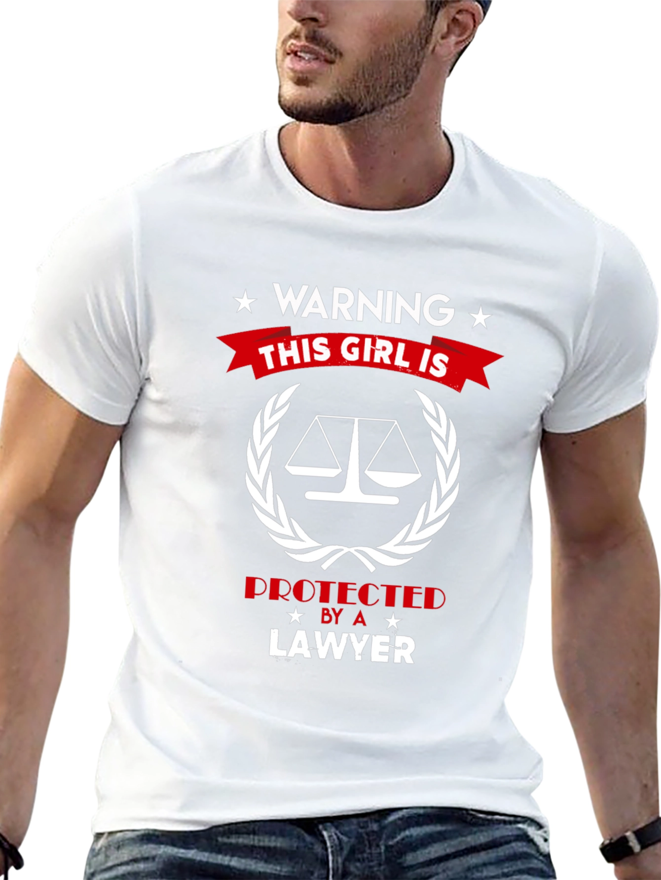 Black Warning: This Girl is Protected by a Lawyer T-Shirt view 13