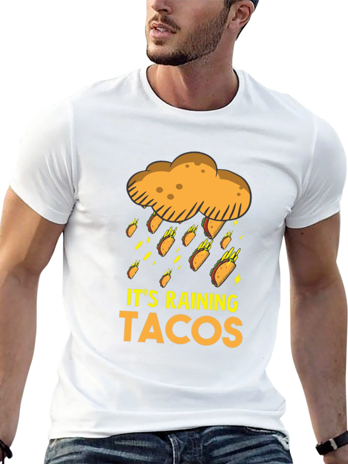 Black It's Raining Tacos Graphic T-Shirt view 13