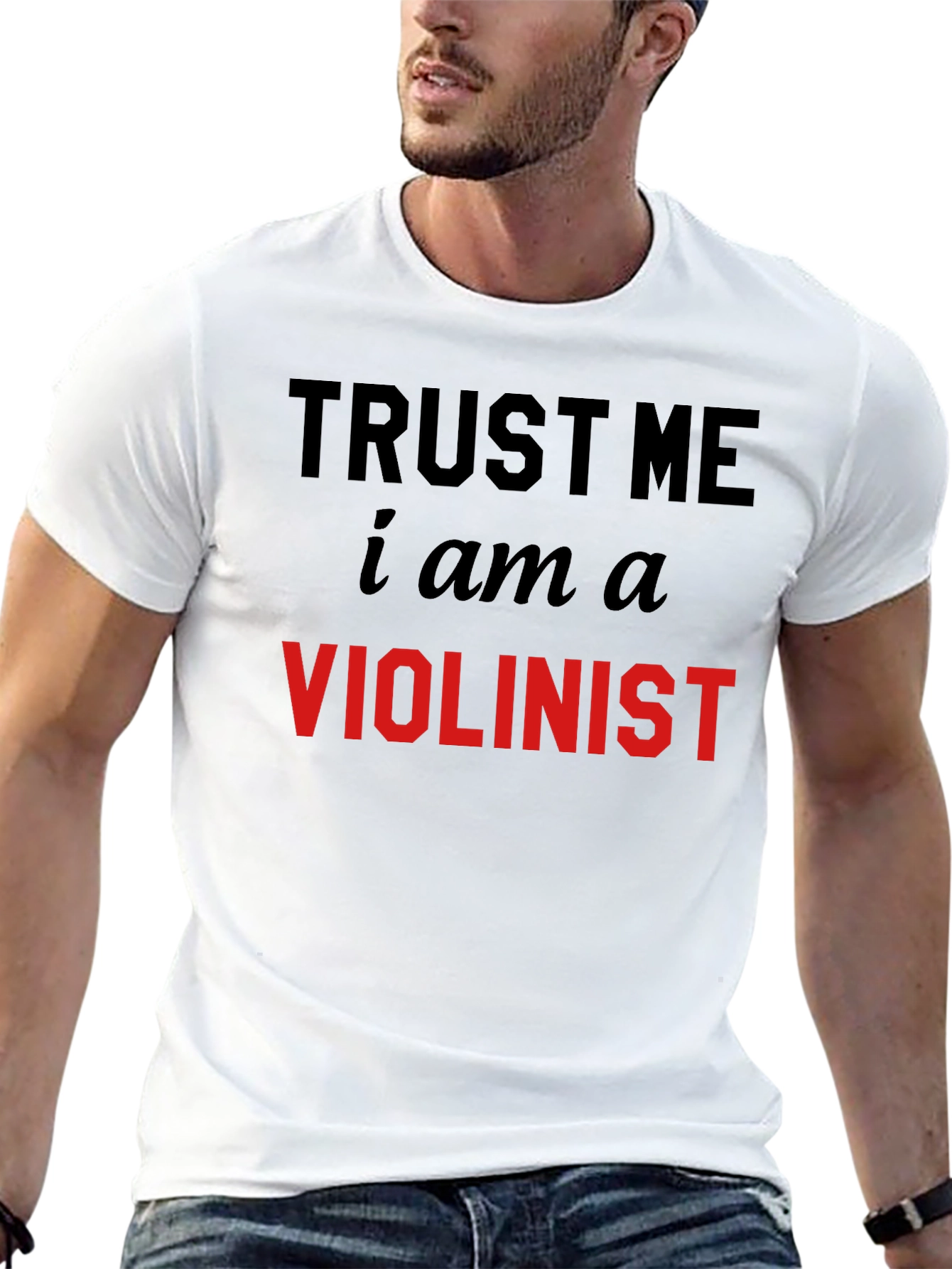 Black Trust Me I'm A Violinist T-Shirt view 13