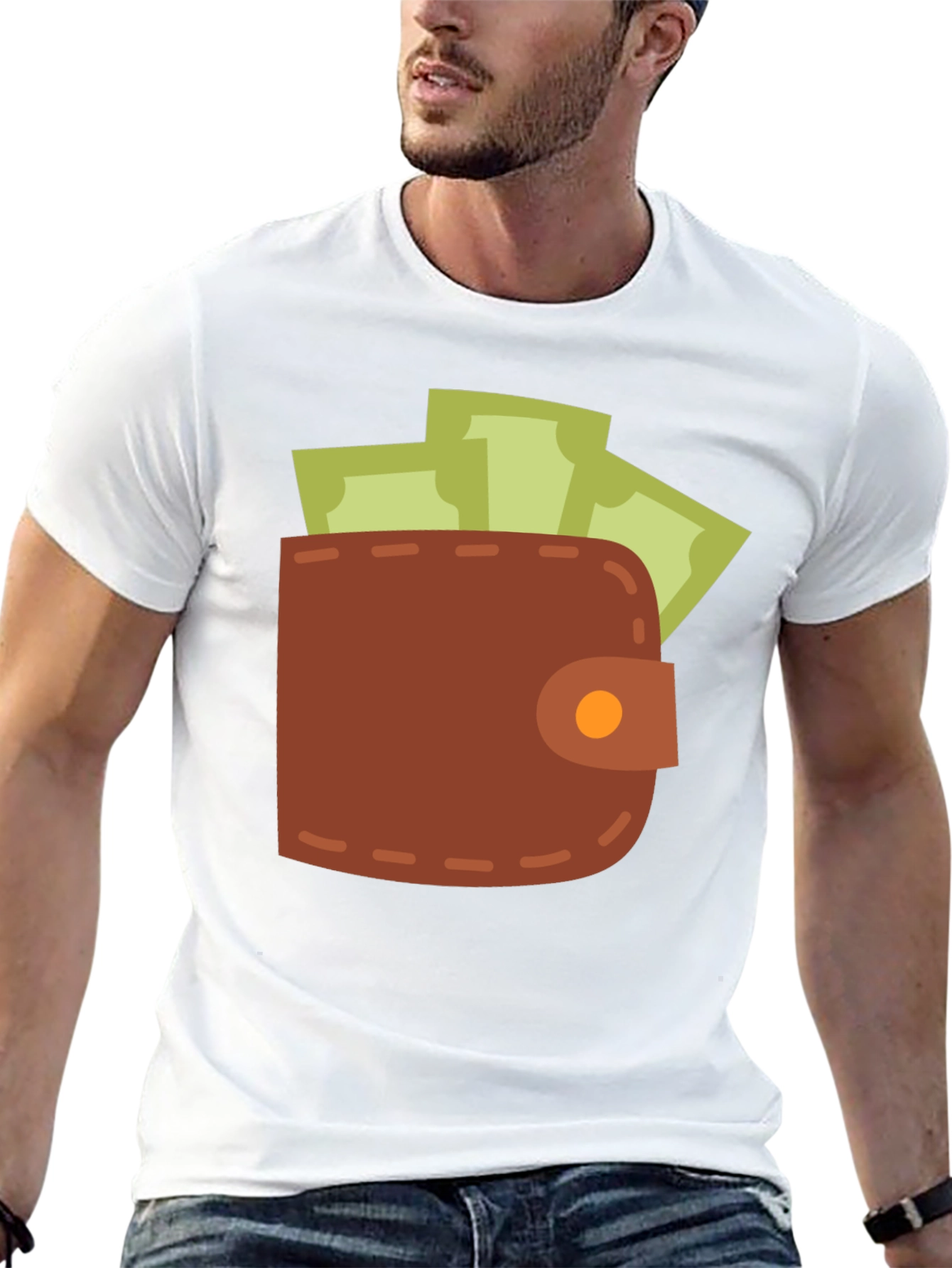Black Wallet and Cash Graphic Black T-Shirt view 13