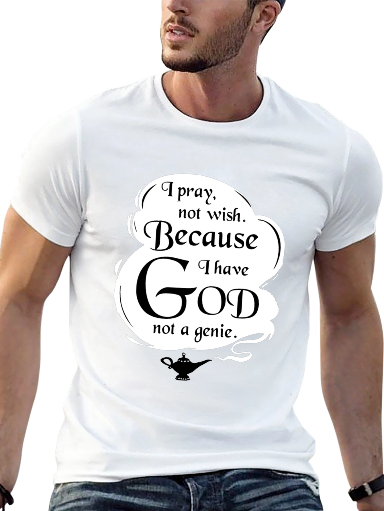 Black I Pray T-Shirt - Religious Graphic Tee view 13