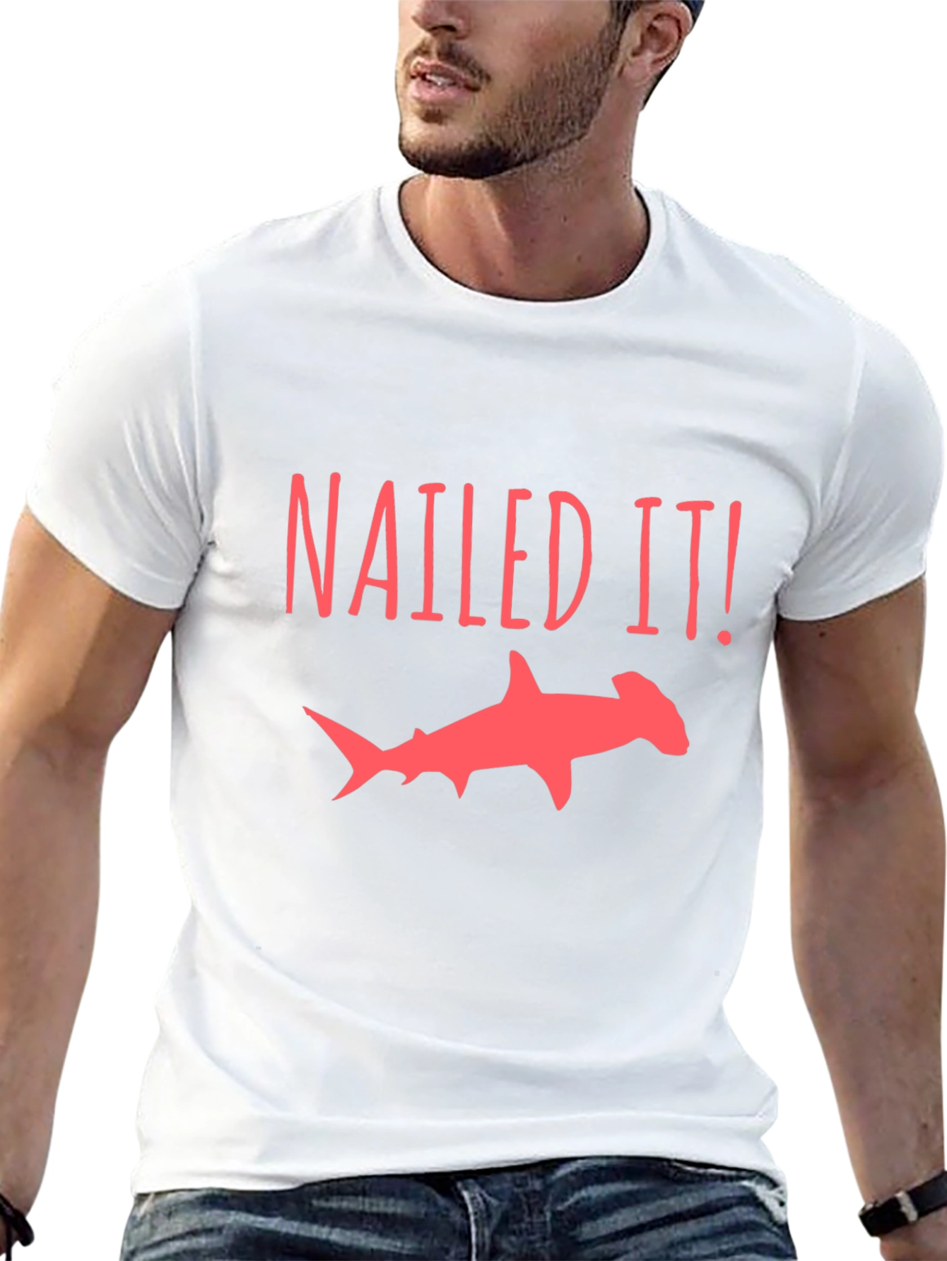 Black Nailed It Hammerhead Shark T-Shirt view 13