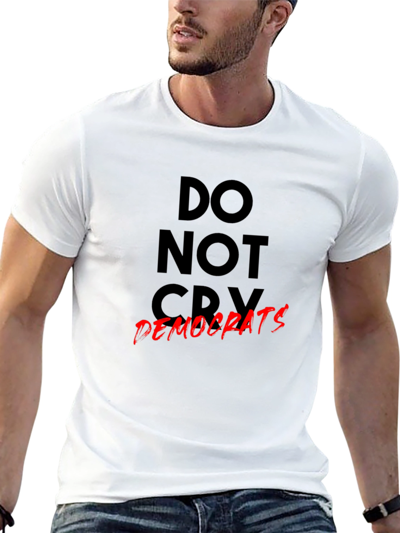 Black Do Not Cry Democrats Graphic T-Shirt view 13