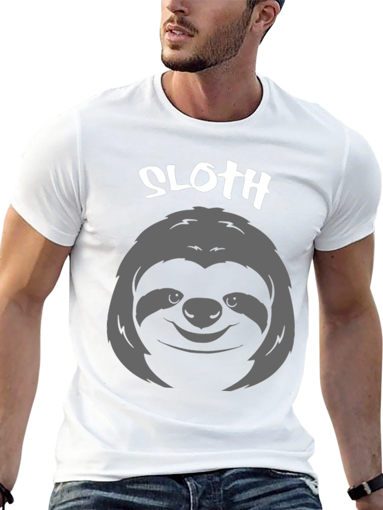 Black Sloth Graphic Print T-Shirt - Casual Tee view 13