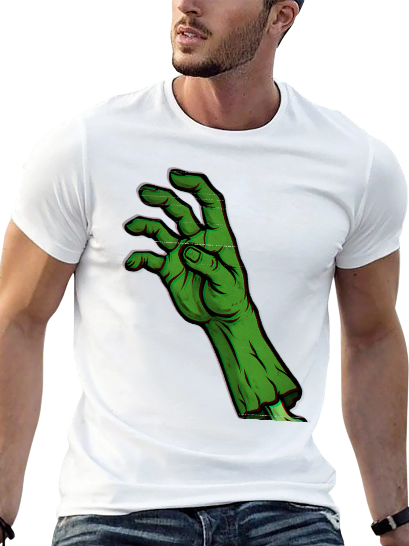 Black Zombie Hand Graphic T-Shirt - Horror Halloween Style view 13