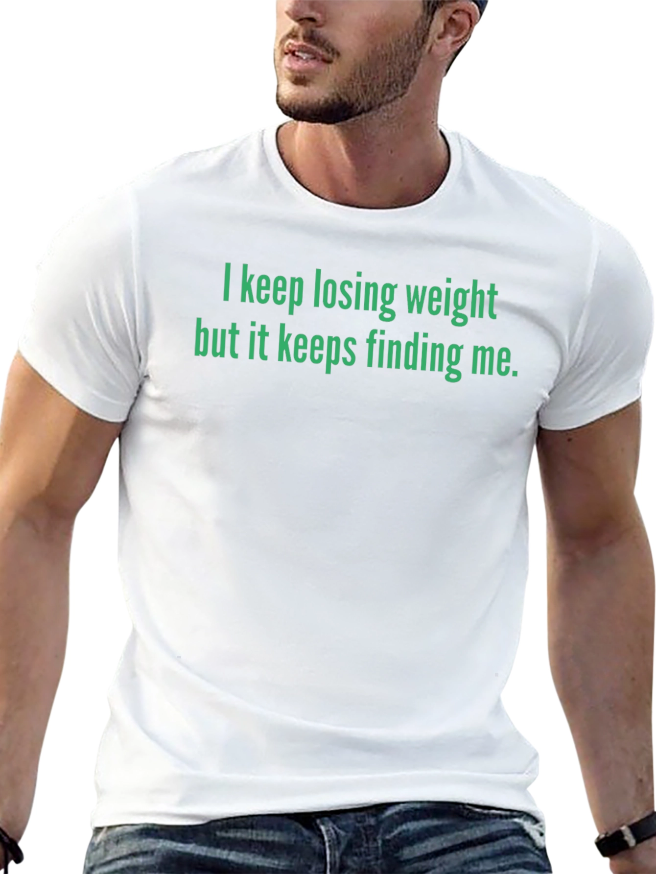 Black Humorous Weight Loss T-Shirt view 13