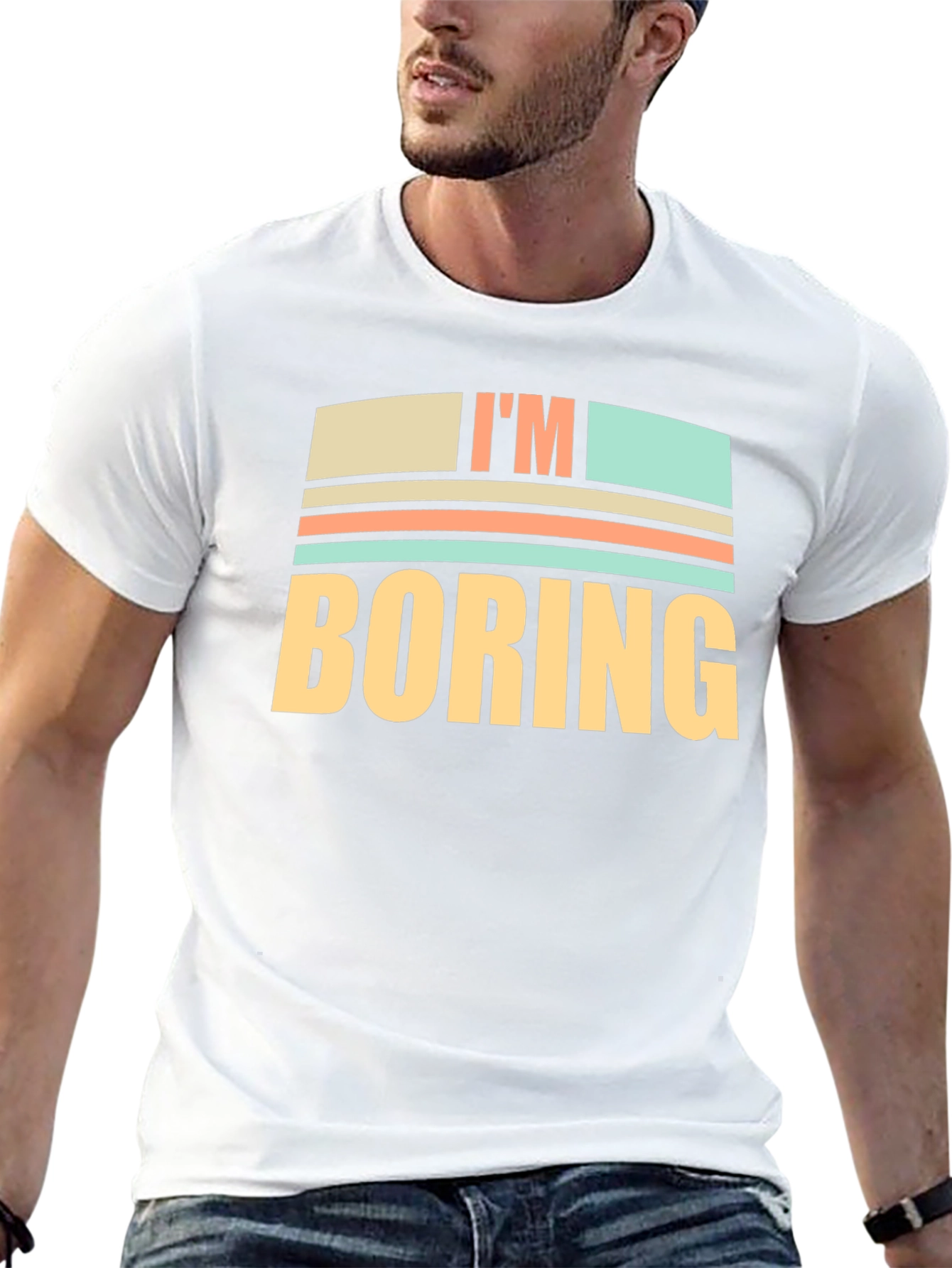 Black I'm Boring Graphic T-Shirt - Funny Novelty Tee view 13
