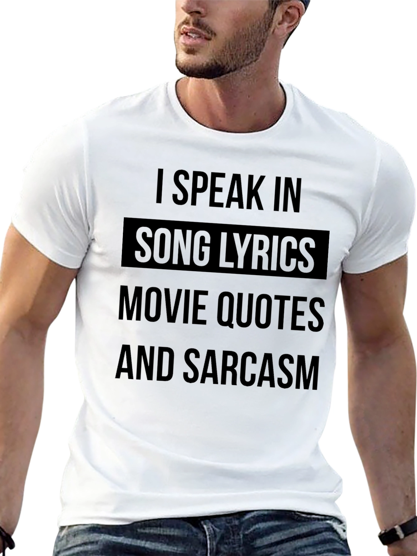 Black I Speak In Song Lyrics Men's T-Shirt view 13