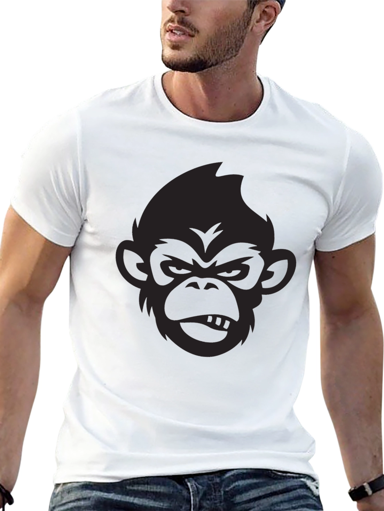 Black Black Monkey Graphic T-Shirt - Men's Casual Tee view 13